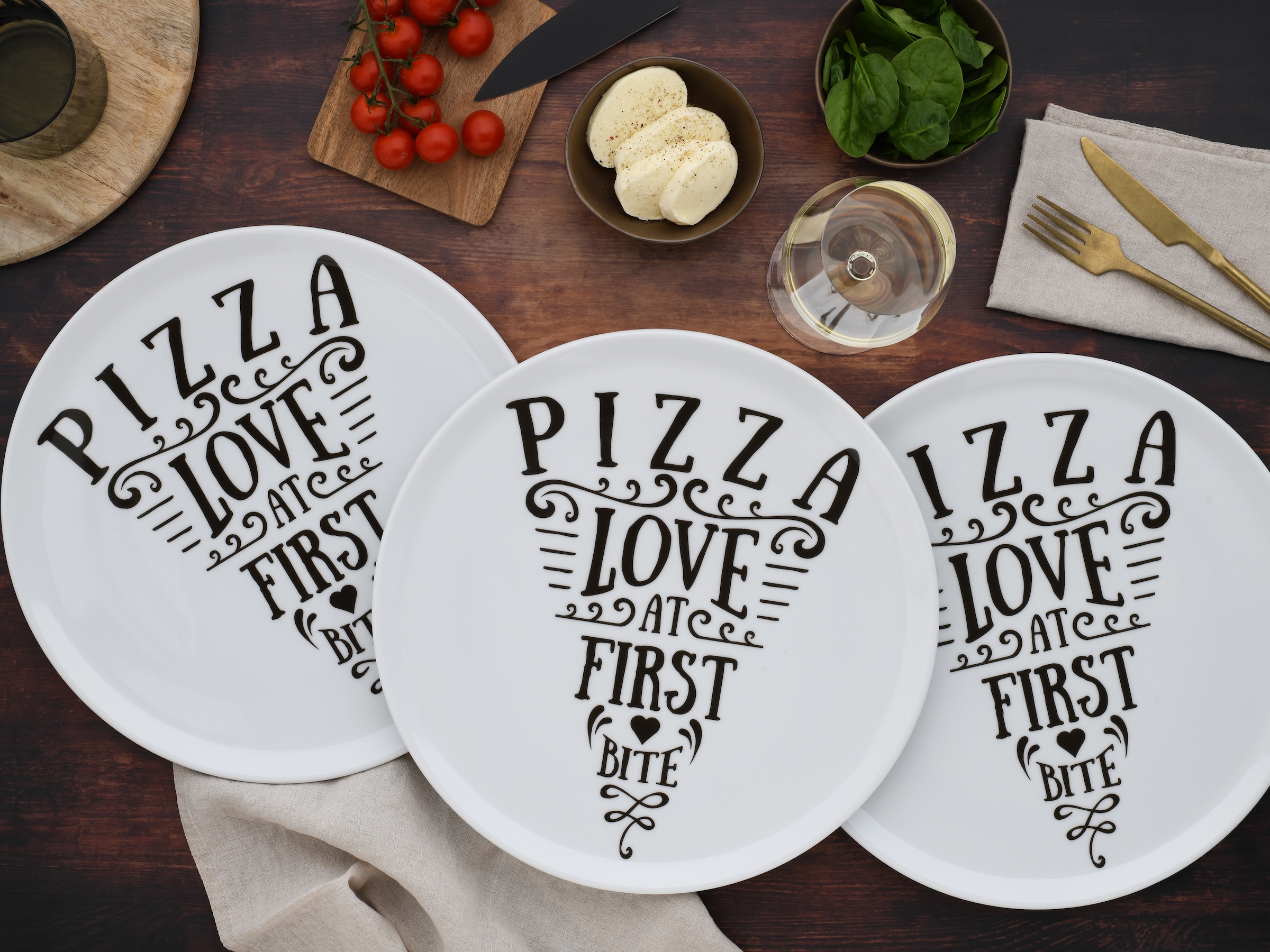 CreaTable Pizzateller »Europa In Love, Pizzateller 33 cm 6-tlg« Europäische Qualität