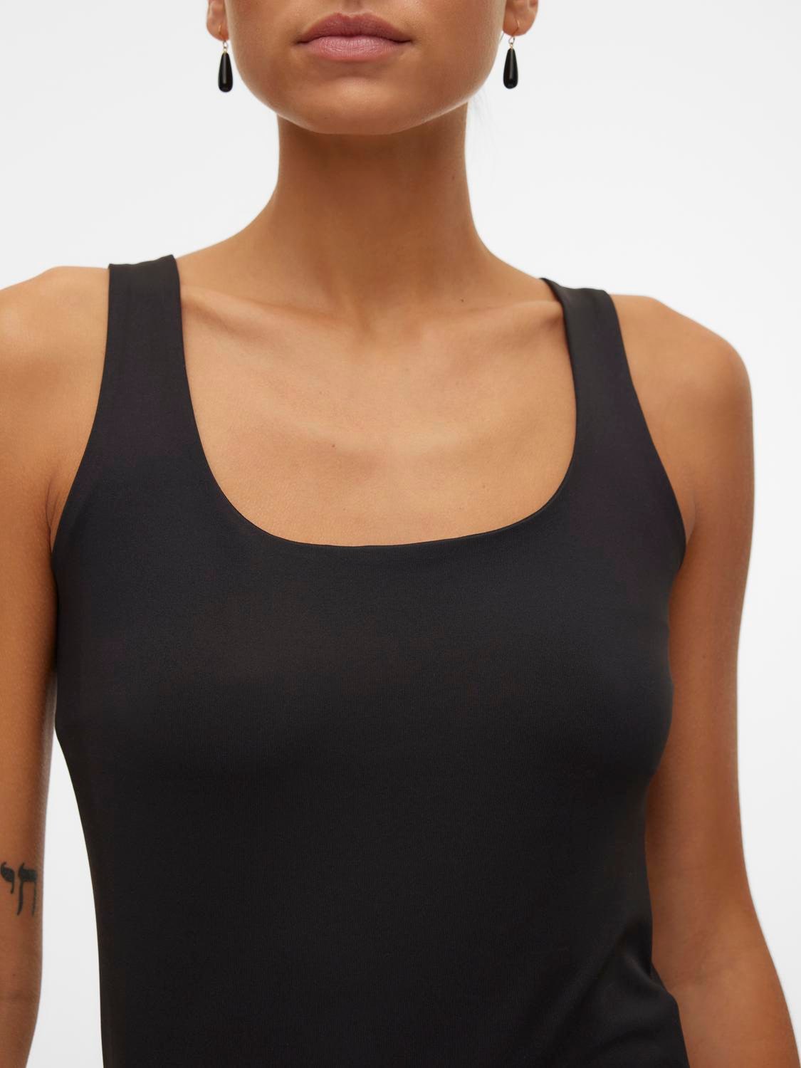 Vero Moda Shirttop »VMMILLION SL SQUARE TOP 2-WAY JRS NOOS« Materialmix, regular fit