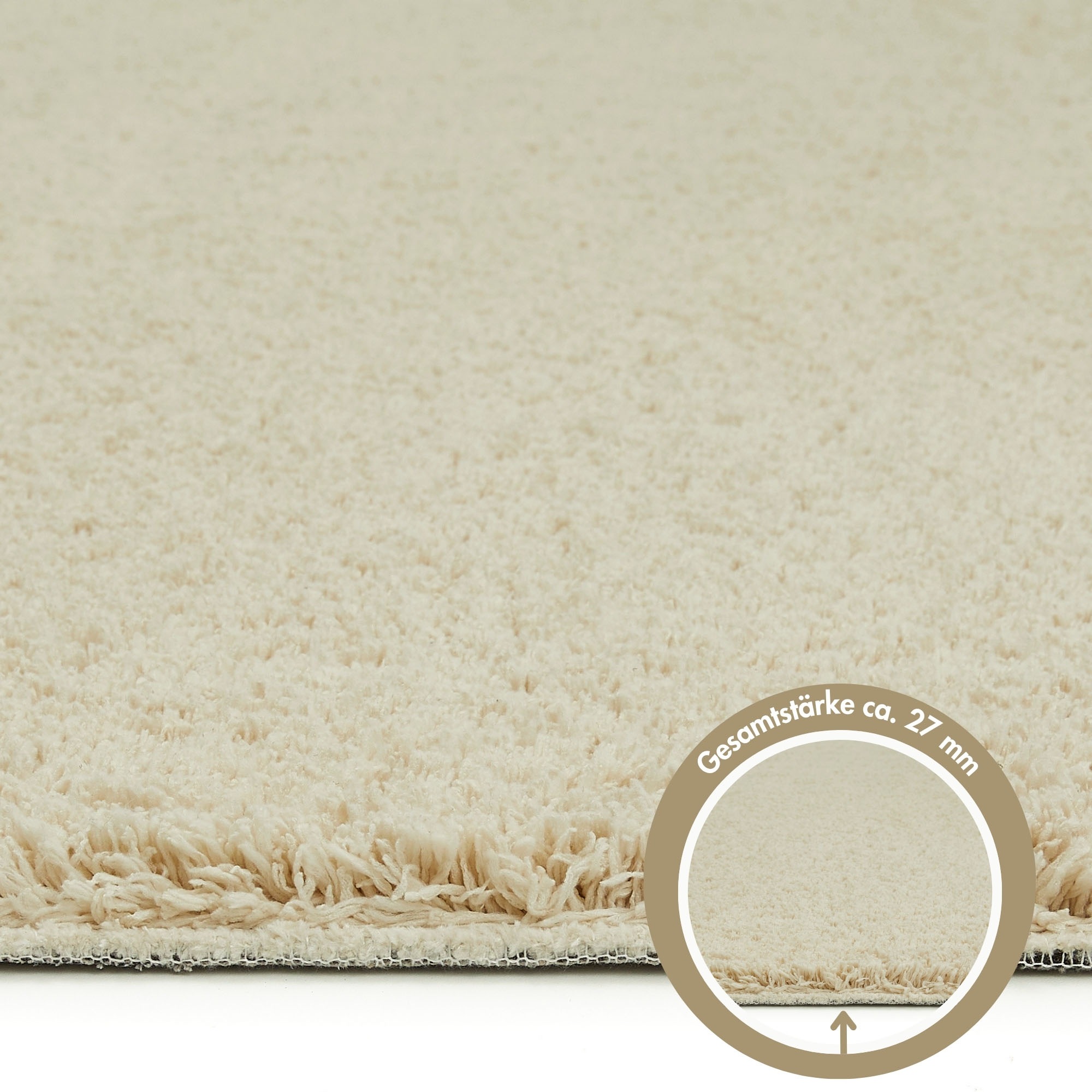 Andiamo »San Paolo« rechteckig 27 mm Höhe Uni Farben, weiche Qualität, ideal im Wohnzimmer & Schlafzimmer