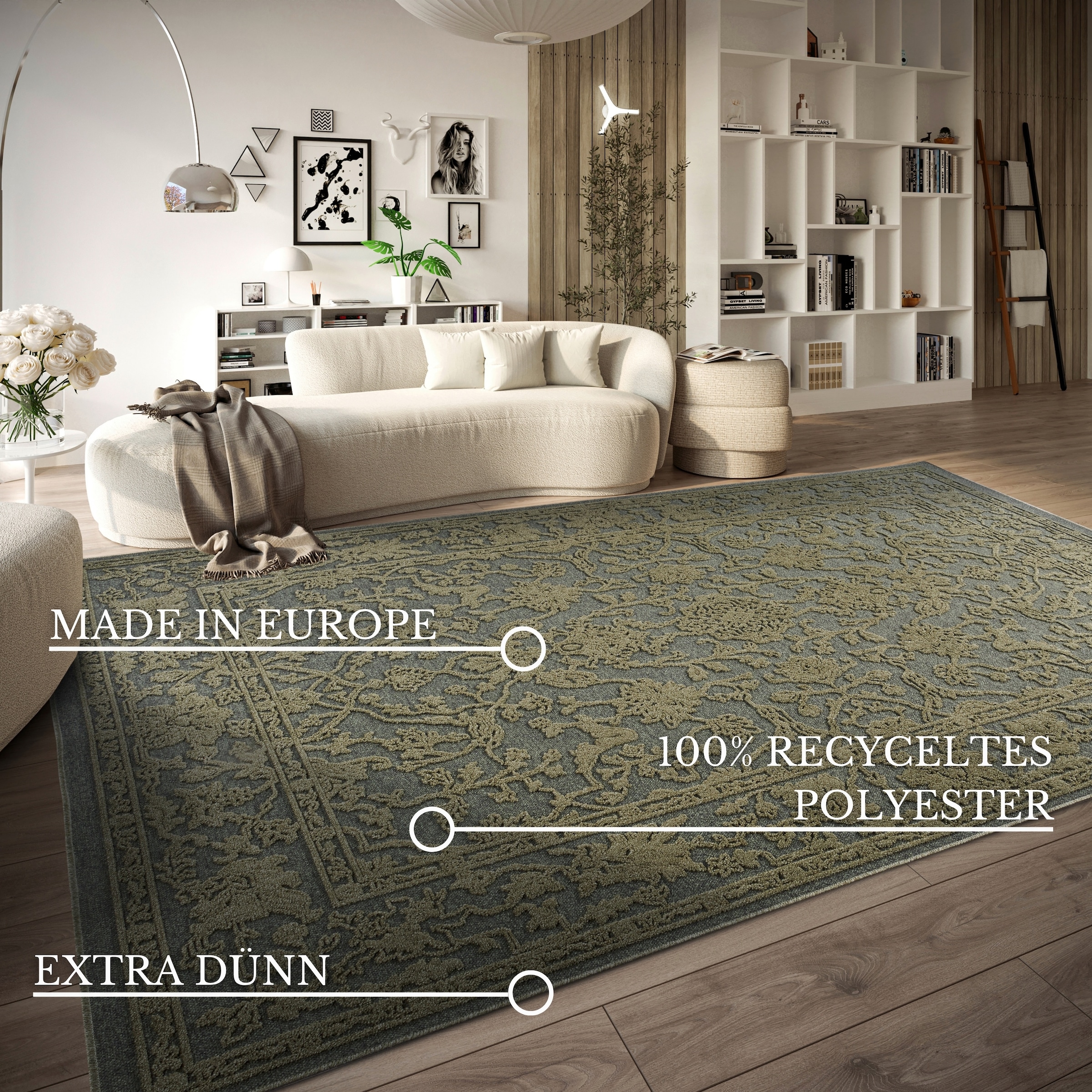 Villeroy & Boch Teppich »Ambroise«, rechteckig, 5,5 mm Höhe, Wohnzimmer, Schlafzimmer, Modern, Hoch-Tief Effekt, Flur