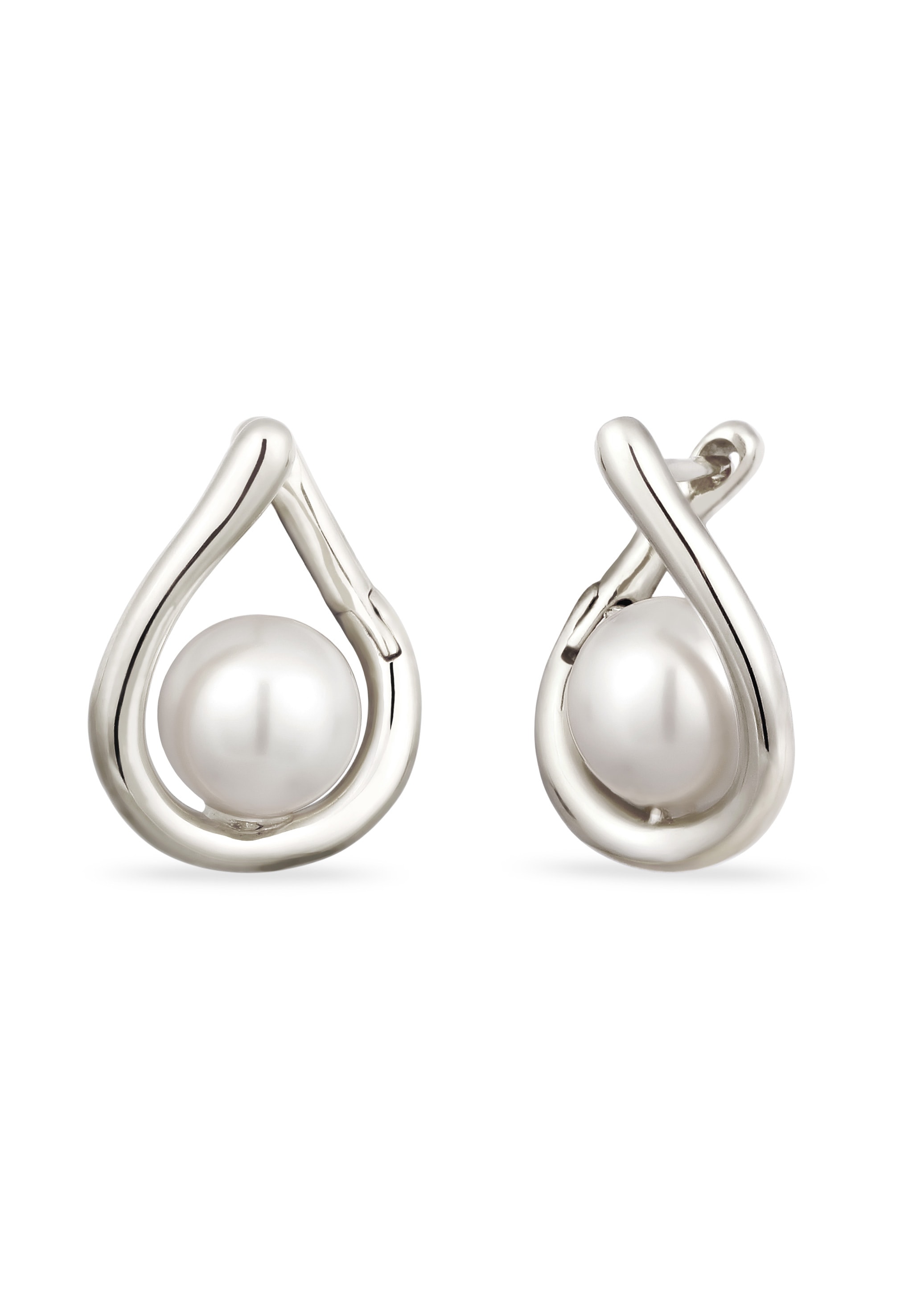 Elli Paar Creolen »Ohrringe Creolen mit Perlen von Swarovski(R) 925 Sterling Silber«