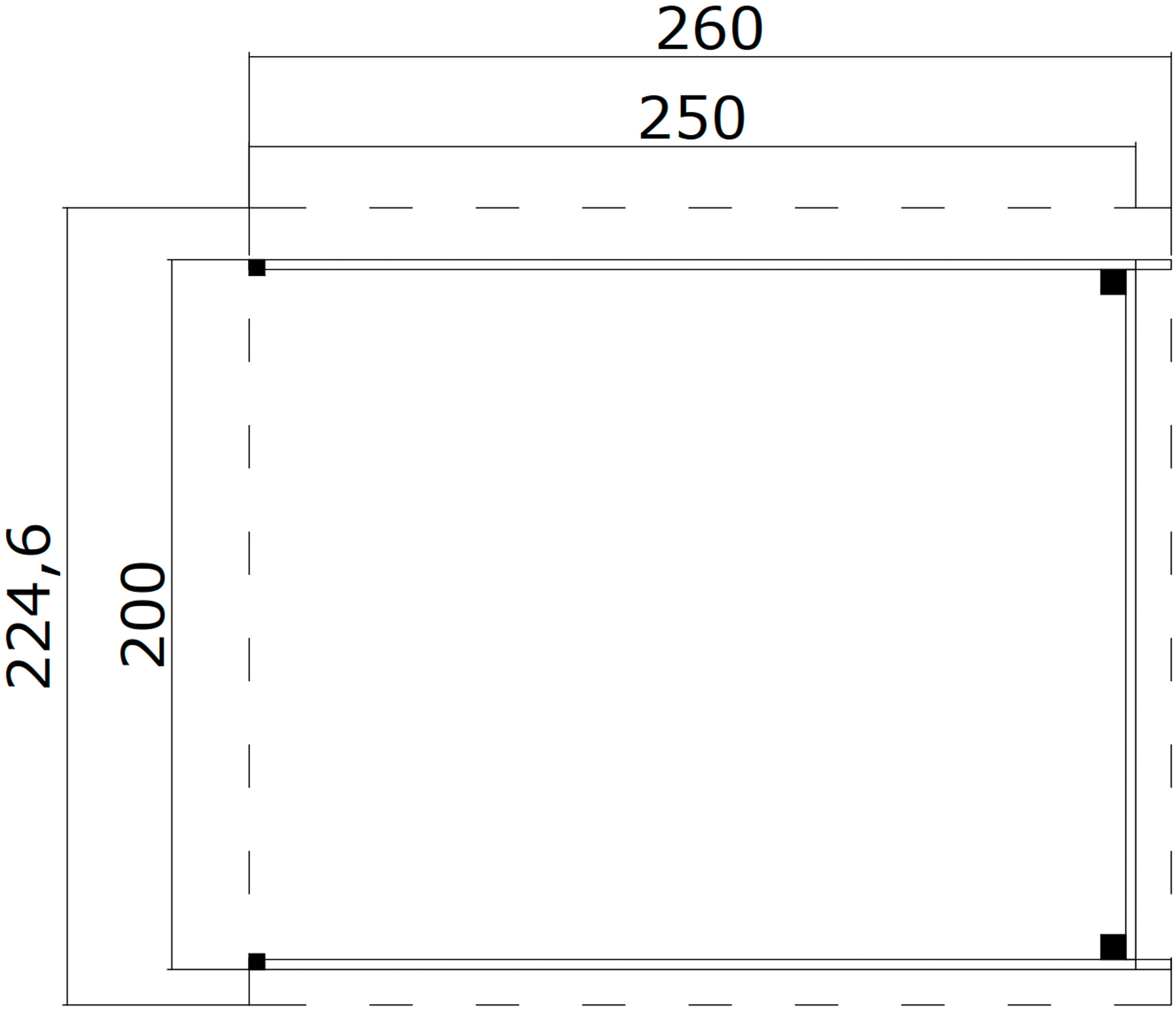 LASITA MAJA Schleppdach »Zambesi 200«, Dachverlängerung 28 mm, Fundamentmass 2500x2000, Lichtgrau