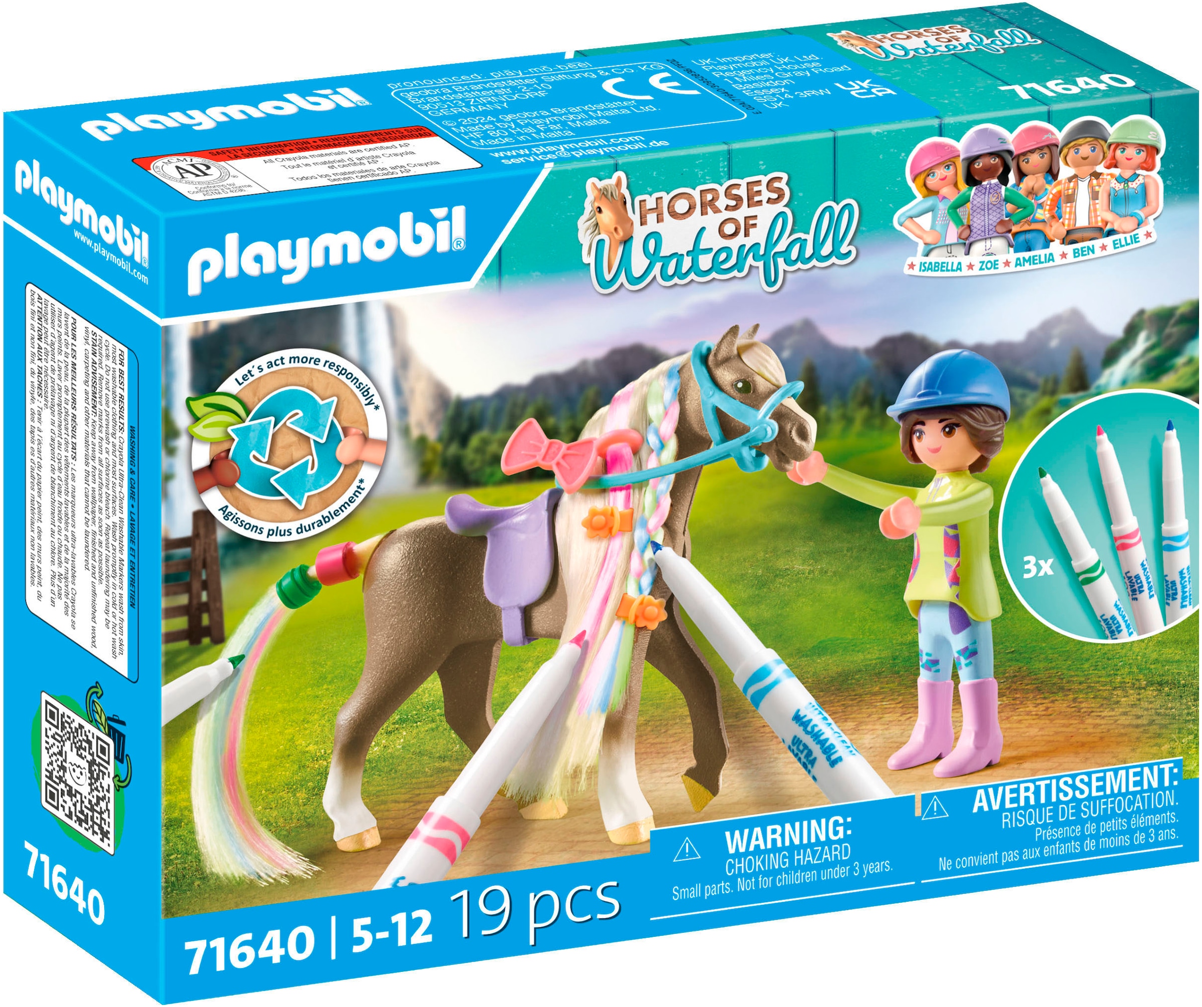 Playmobil® Konstruktions-Spielset »Kreativset mit Pferd und Stiften (71640), Horses of Waterfall«, (19 St.), Made in Europe