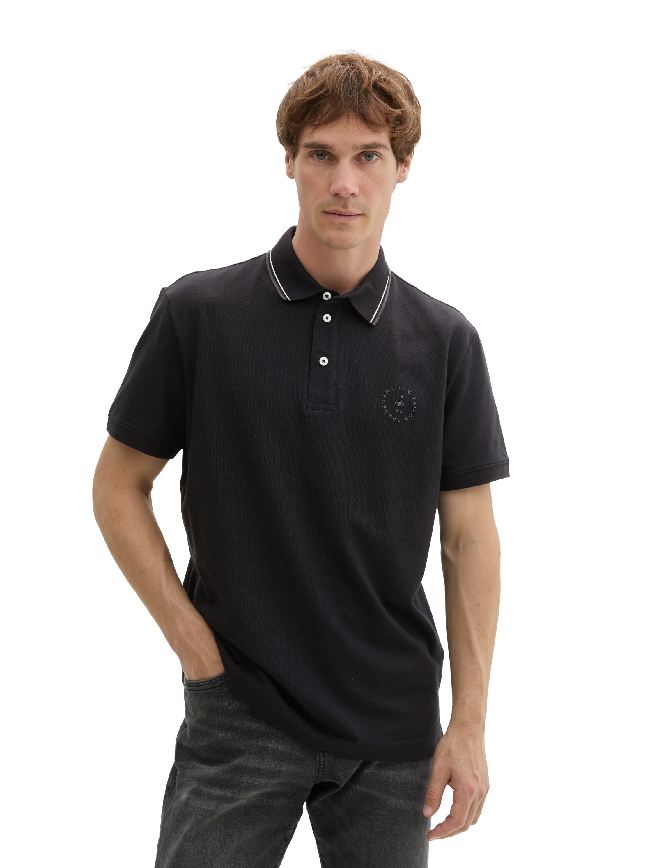 Poloshirt, mit Logo Print