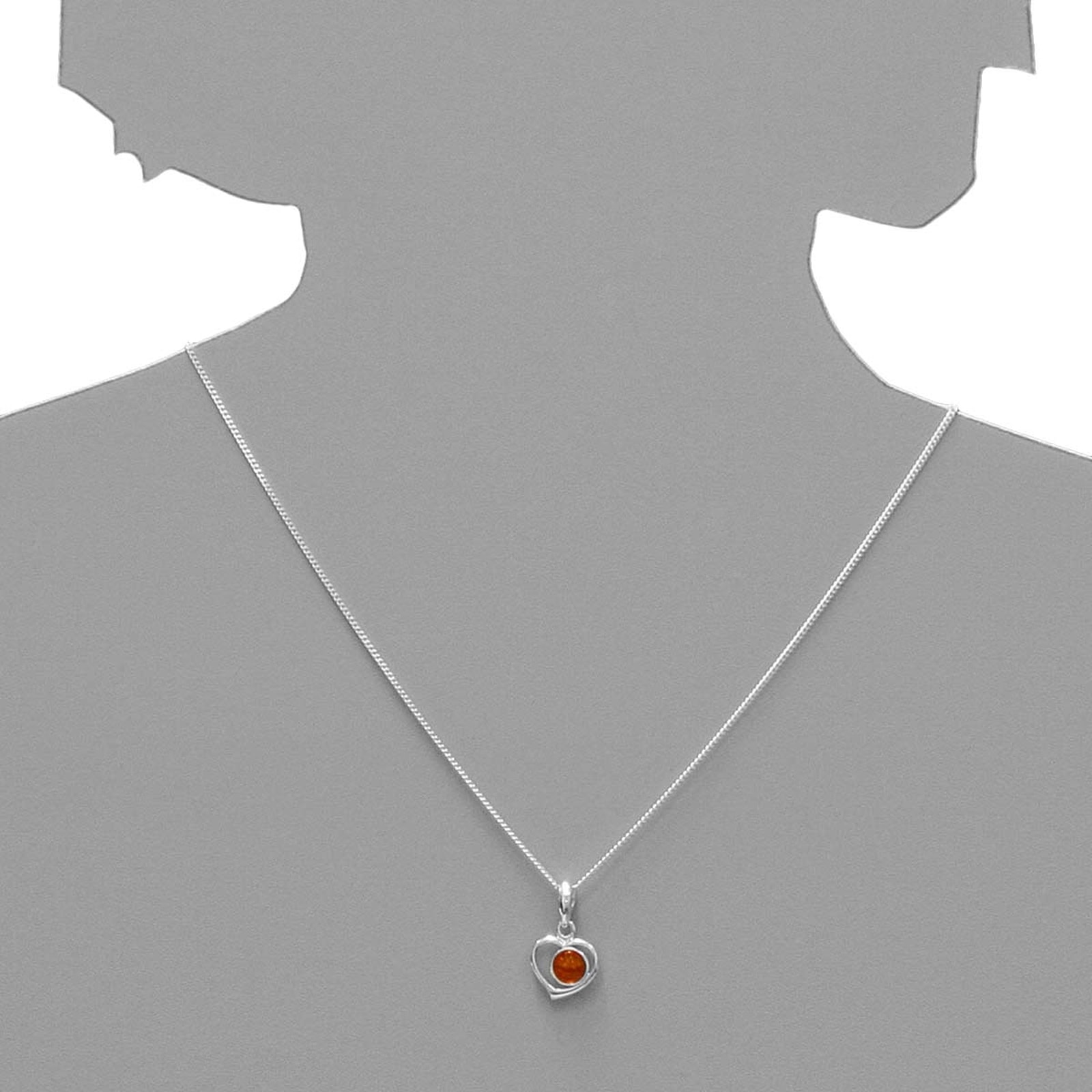 OSTSEE-SCHMUCK Kette mit Anhänger »- Herz - Silber 925/000 - Bernstein«