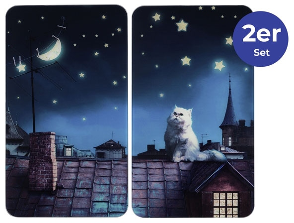 Maximex Herd-Abdeckplatte »Moon Cat«, (Set, 2 tlg.), für alle Herdarten, 52x30 cm