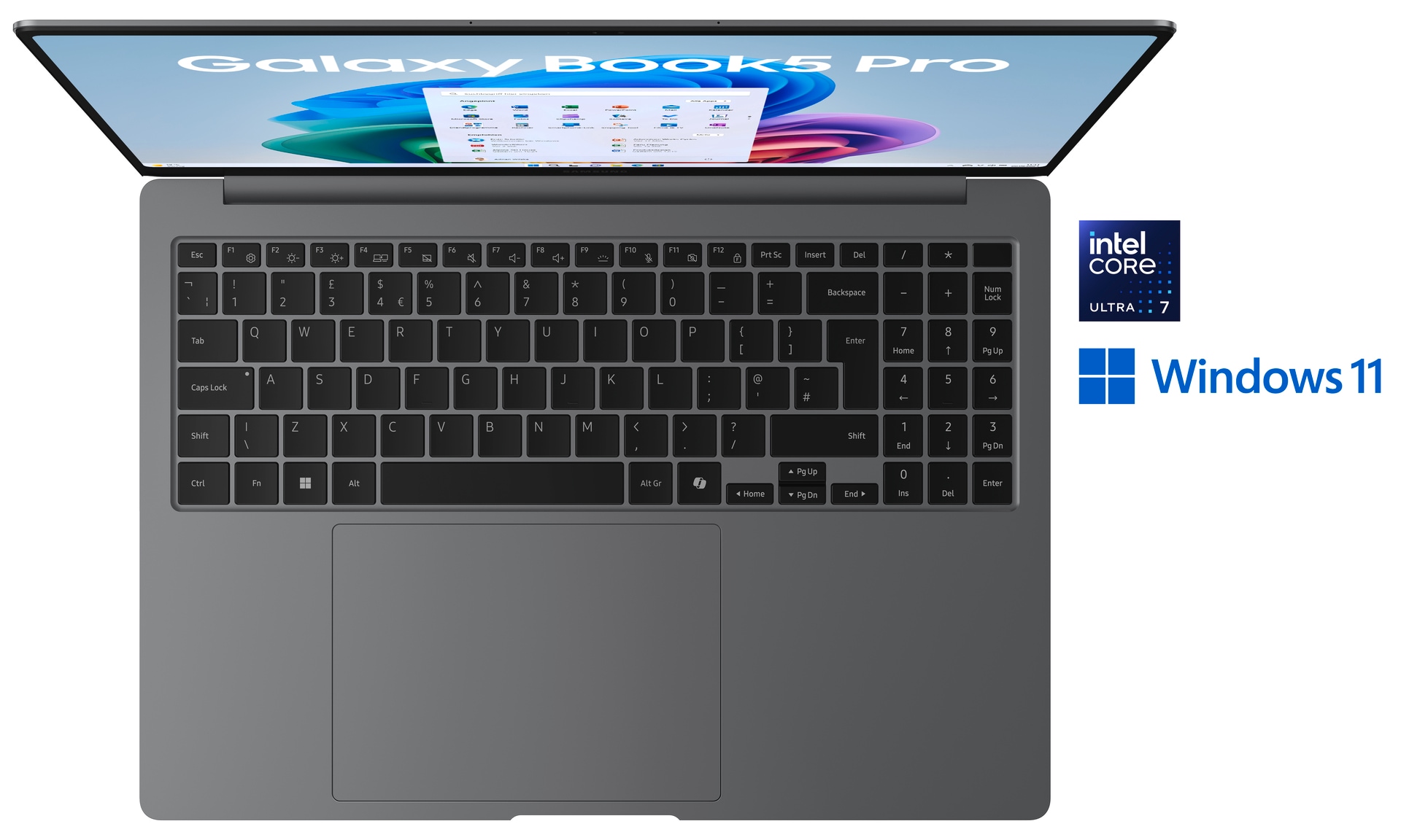 Samsung Notebook »Book5 Pro 16 (NP960X) Intel Core Ultra 7 16GB+512GB AMOLED 2X-Display«, 40,64 cm, / 16 Zoll, Intel, Ultra 7, ARC, 512 GB SSD