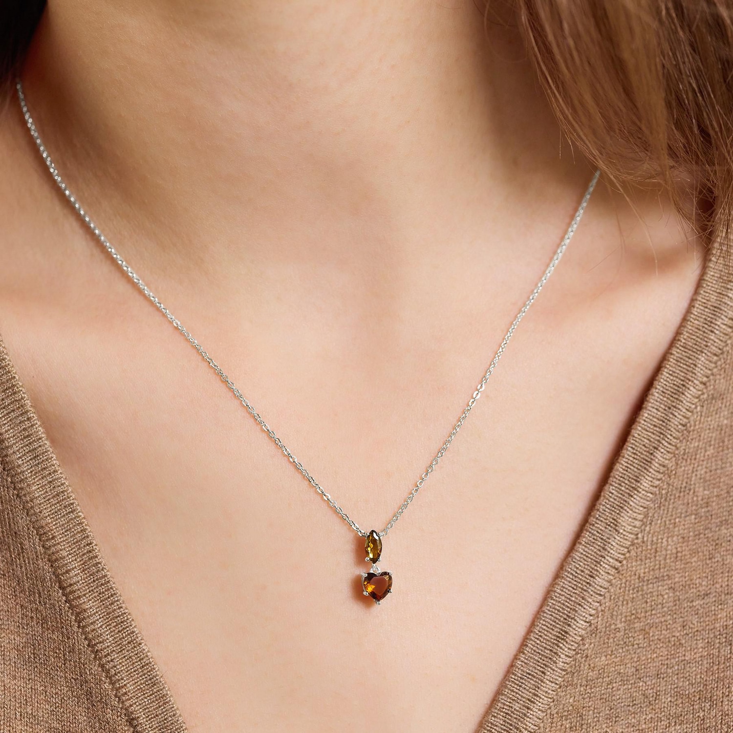 Amor Kette mit Anhänger »Schmuck Geschenk, Herz« mit Glasstein