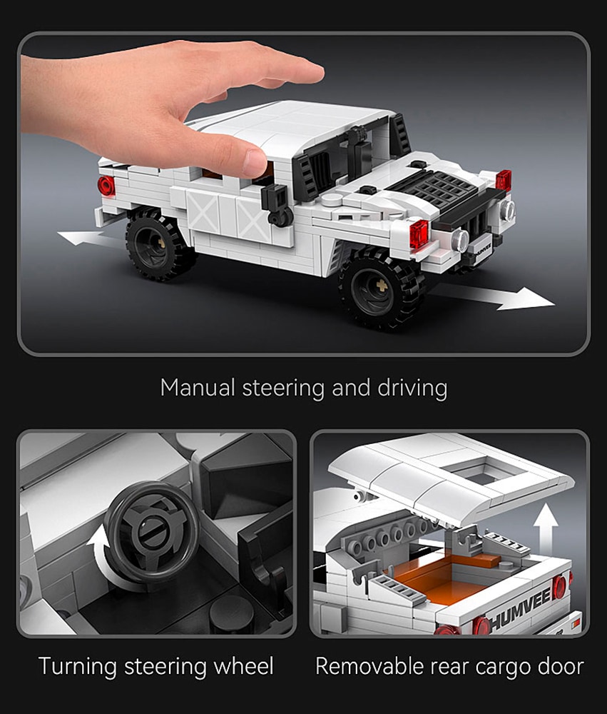Jamara Konstruktions-Spielset »CaDA, Humvee 1:24 weiß Bricks«, (328 St.)