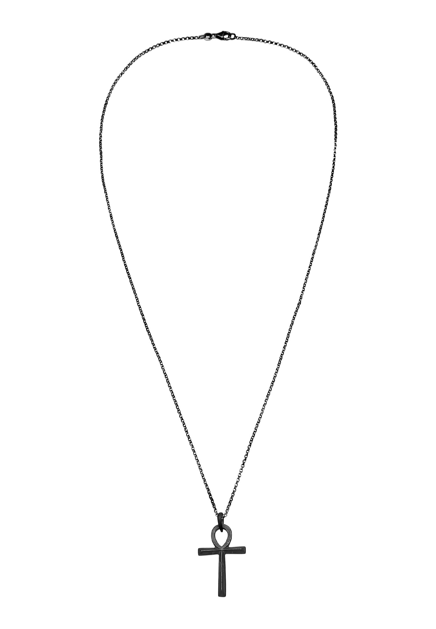 Kuzzoi Lange Kette »Halskette Herren Ankh Kreuz Anhänger 925 Silber«