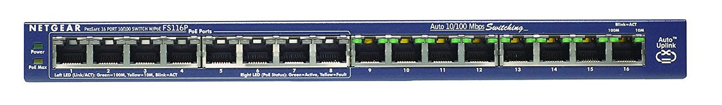 16-Port-Fast-Ethernet-Unmanaged-Switch »mit 16-Port-PoE (10/100)«