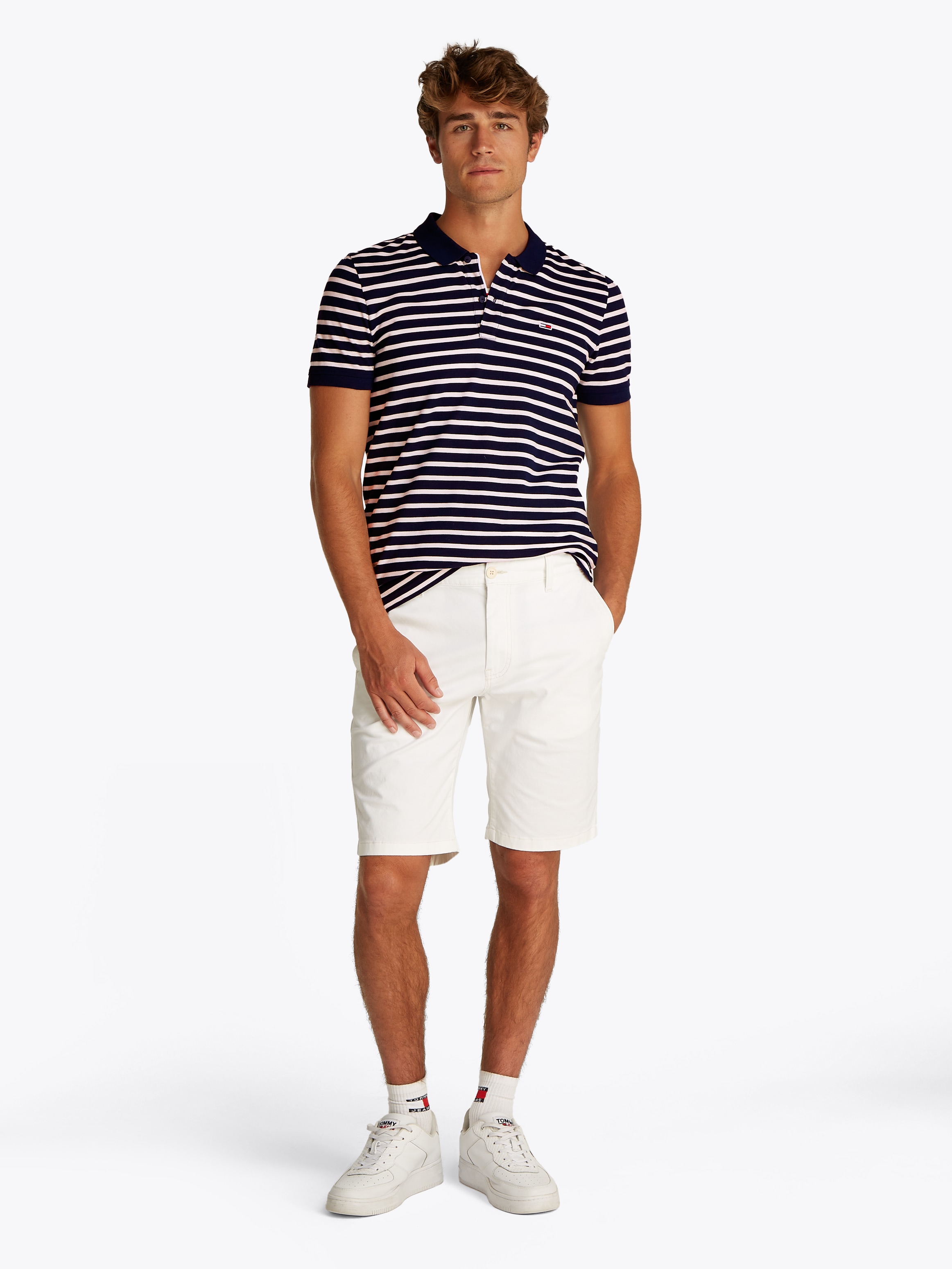 Tommy Jeans Poloshirt »TJM SLIM PLACKET POLO EXT«, modisch geringelt