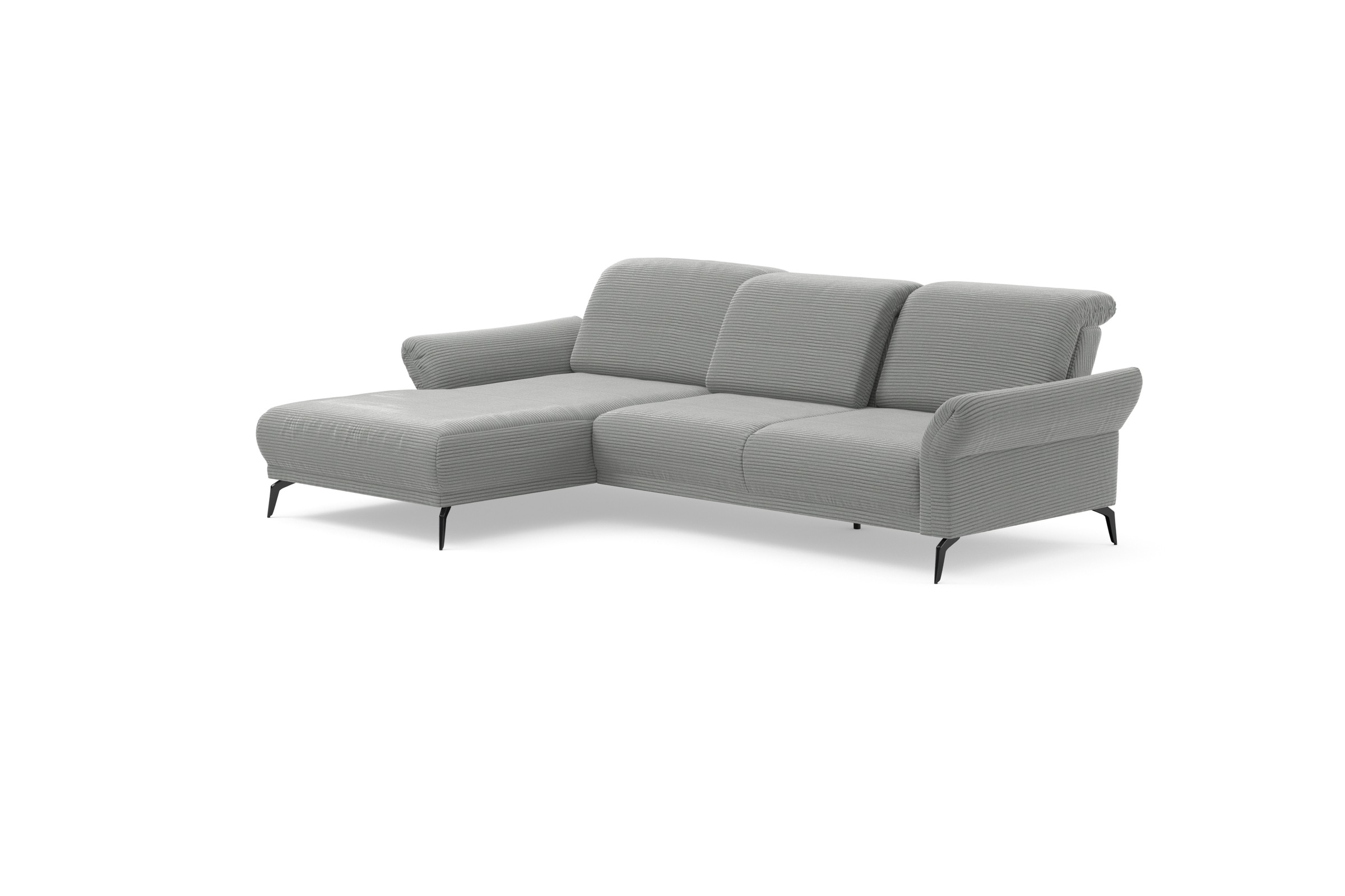 INOSIGN Ecksofa »Coco L-Form«, Sitztiefen-, Arm- und Kopfteilverstellung, Cord-Bezug, Fußhöhe 15 cm
