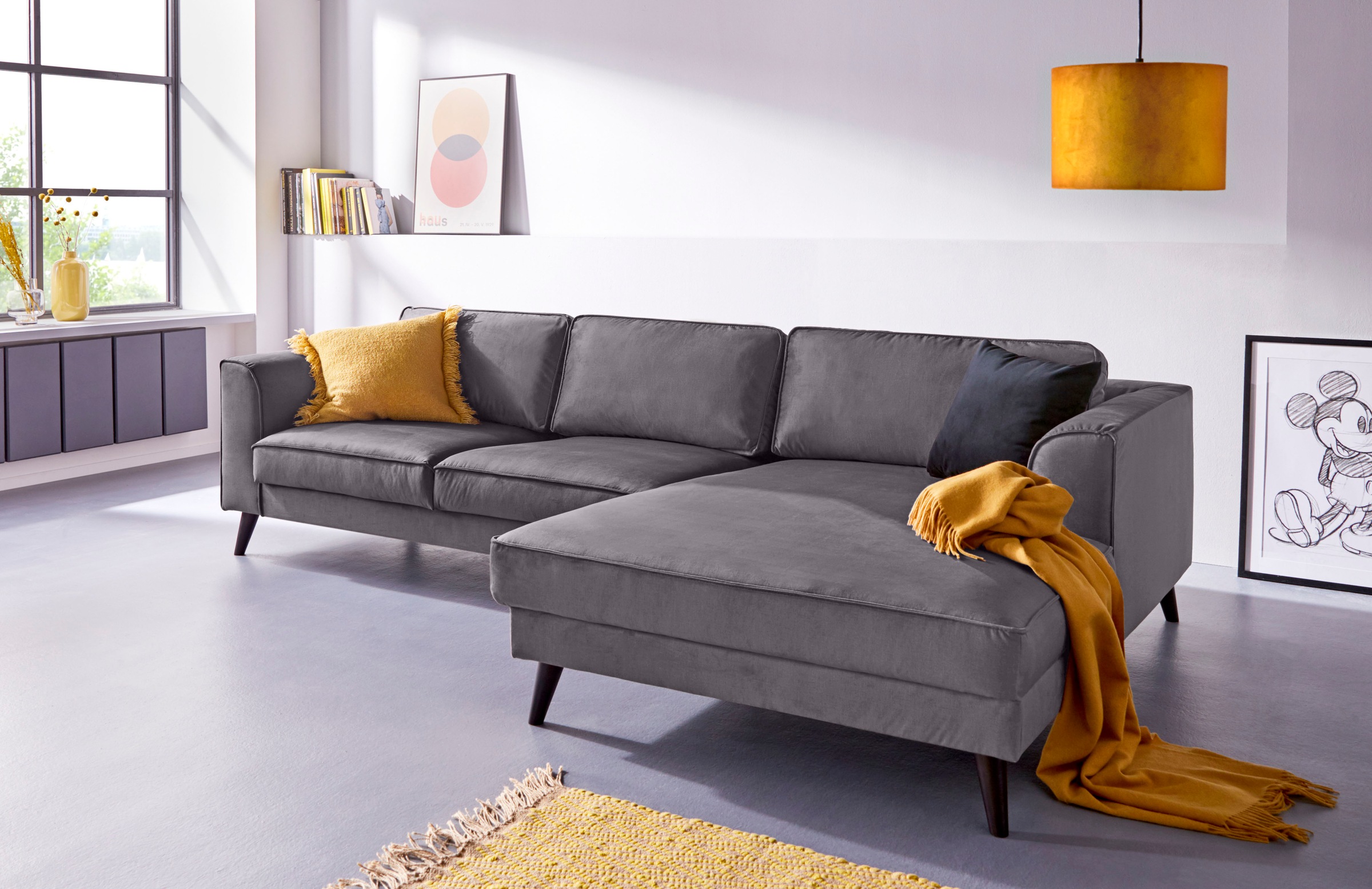 INOSIGN Ecksofa »Lumber Jack, elegant und bequem, Breite 280, hoher Fuß, L-Form«, in moderner Optik