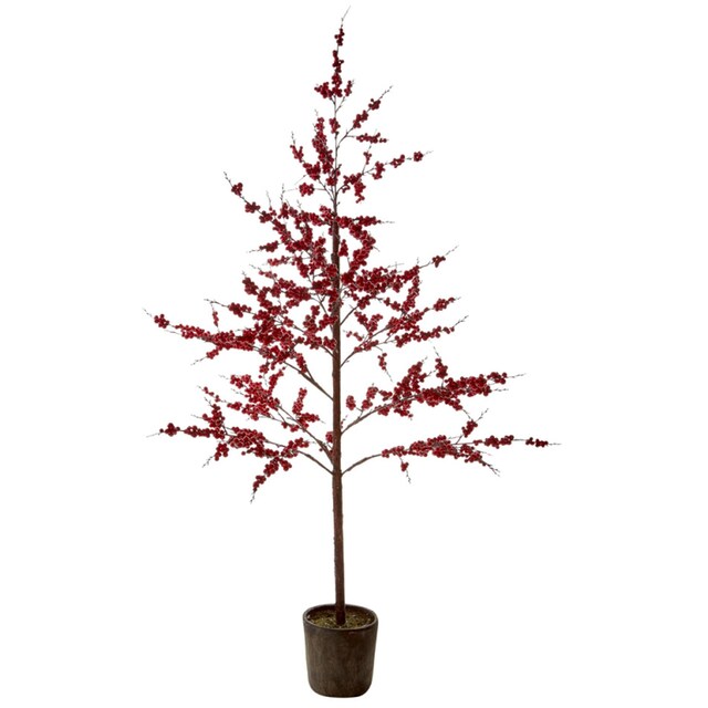 Schneider Winterliche Kunstpflanze »Weihnachtsdeko rot«, Dekorativer Zweig  mit roten Beeren im Zementtopf bestellen online bei OTTO