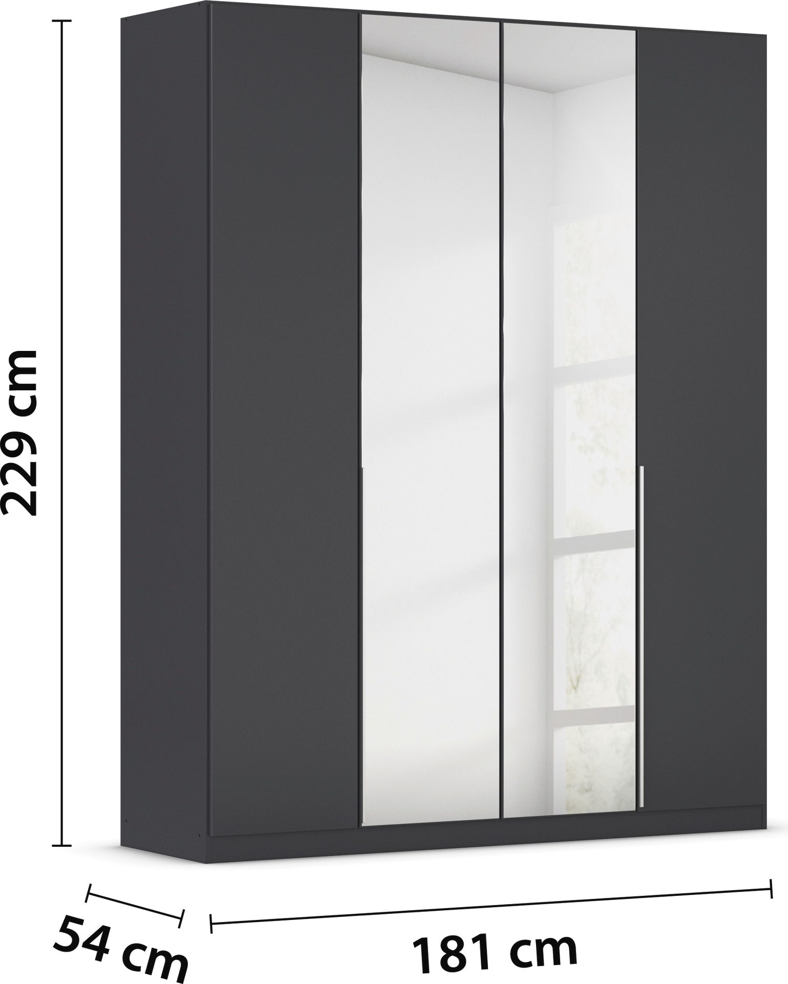 rauch Drehtürenschrank »Kleiderschrank Schrank Garderobe AGORDO mit Dekor- oder Hochglanzfront«, (in zwei Griff-Farben), durchdachte Innenausstattung, in 6 Breiten und 2 Höhen MADE IN GERMANY