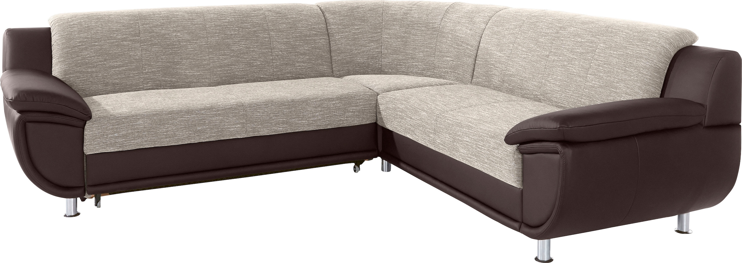 TRENDMANUFAKTUR Ecksofa »Rondo 3, zeitlos und modern, im Materialmix, L-Form«, wahlweise Federkern für hohen Sitzkomfort, wahlweise Bettfunktion