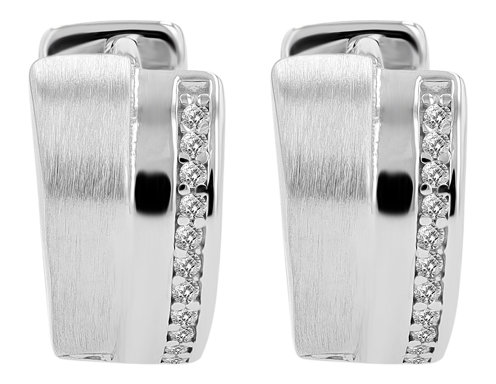 Adelia´s Paar Creolen »Damen Ohrringe ¿ Klappcreole aus 925 Silber mit Zirkonia«