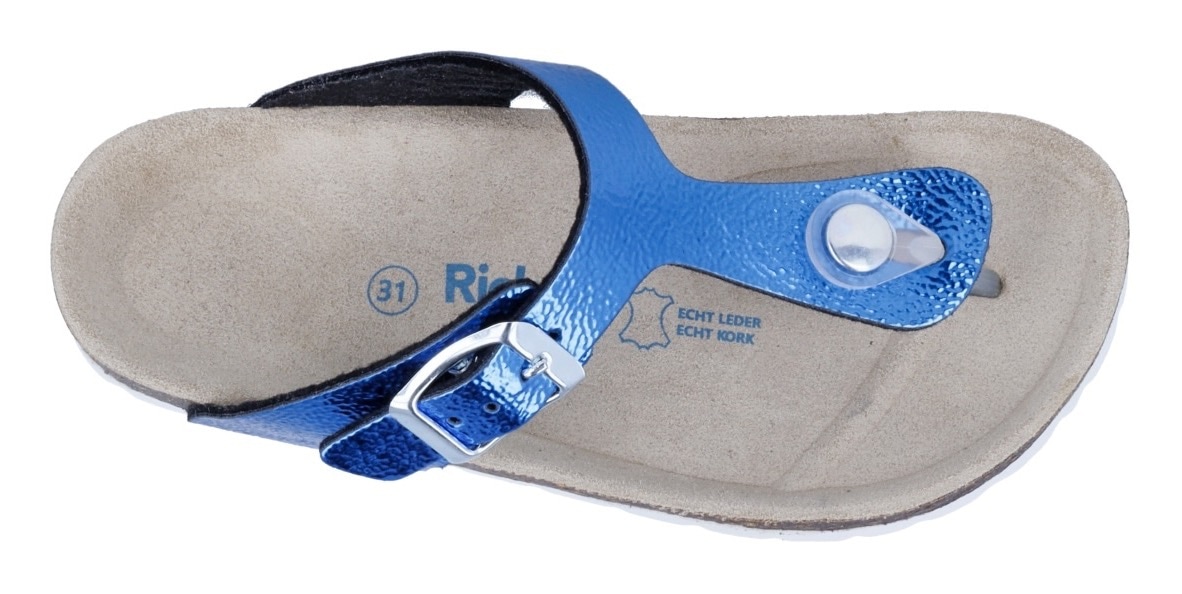 Richter Zehentrenner »Bio WMS: weit«, Pantolette mit Metallic Look, Größenschablone zum Download