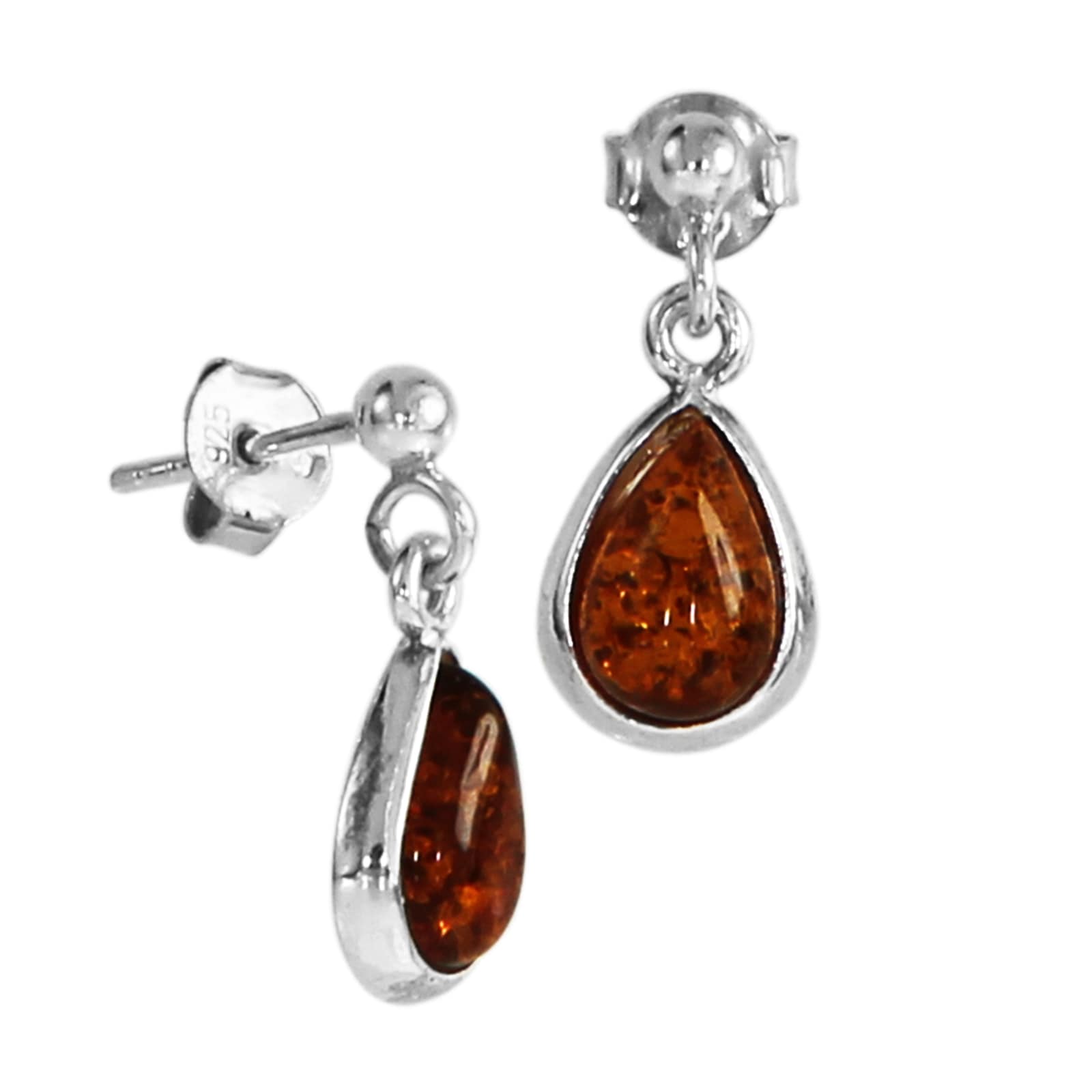 OSTSEE-SCHMUCK Paar Ohrhänger »- Classic 9 x 6 mm - Silber 925/000 - Bernstein«