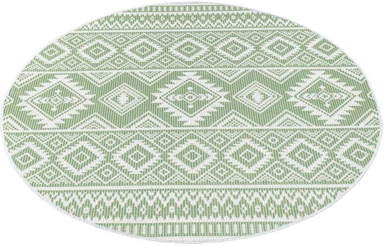 Carpet City Outdoorteppich »PALM3522« rund 5 mm Höhe Wetterfest & UV-beständig, für Balkon, Terrasse, Küche, flach gewebt