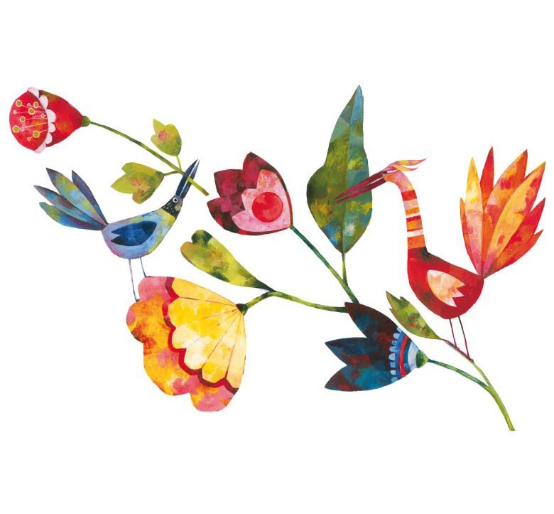OTTO St.) und bestellen Blumen bei »Märchenhaft (1 Wandtattoo Wall-Art Vögel«, online