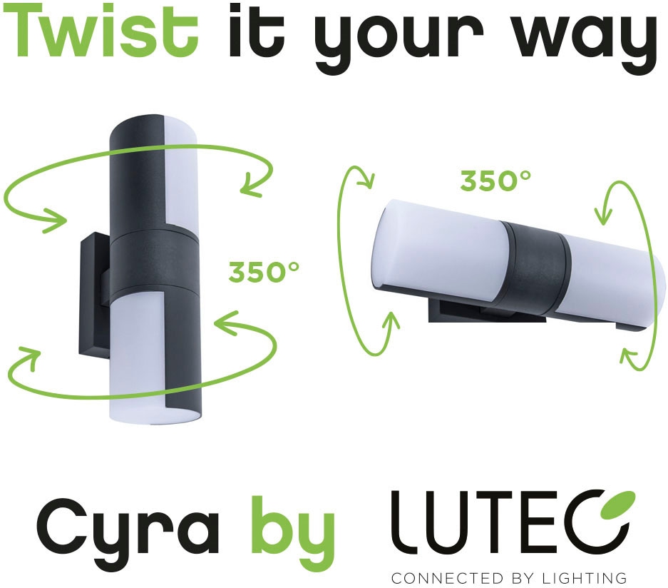 LUTEC LED Außen-Wandleuchte »CYRA«, Leuchtmittel LED-Modul | LED fest integriert, drehbar