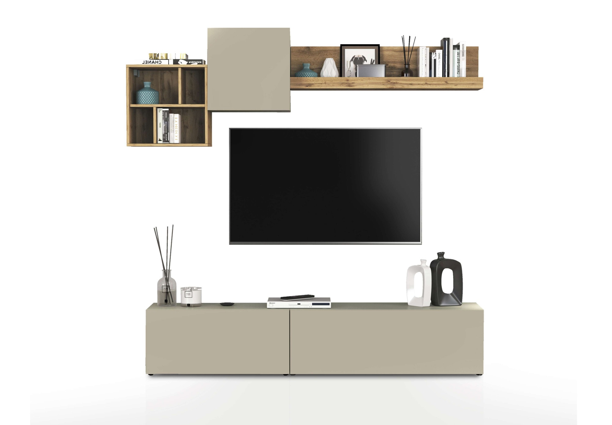 OTTO home TV-Wand »Chronos TV-Set, Wohnwand – Elemente frei platzierbar, Made in Italy« Set, 5-er set, 5 Stk. tlg.