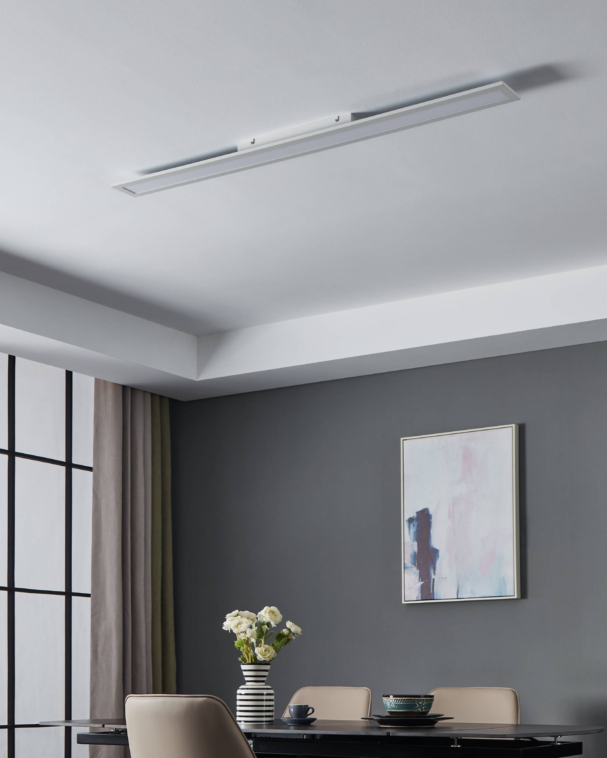 EGLO Deckenleuchte »Salobrena 1 Deckenlampe, LED-Panel, Kunststoff und Aluminium, Lampe« LED-Modul 1 Stk. Neutralweiß LED Panel, Deckenlampe, Deckenbeleuchtung, Küchenlampe 120 x 10 cm