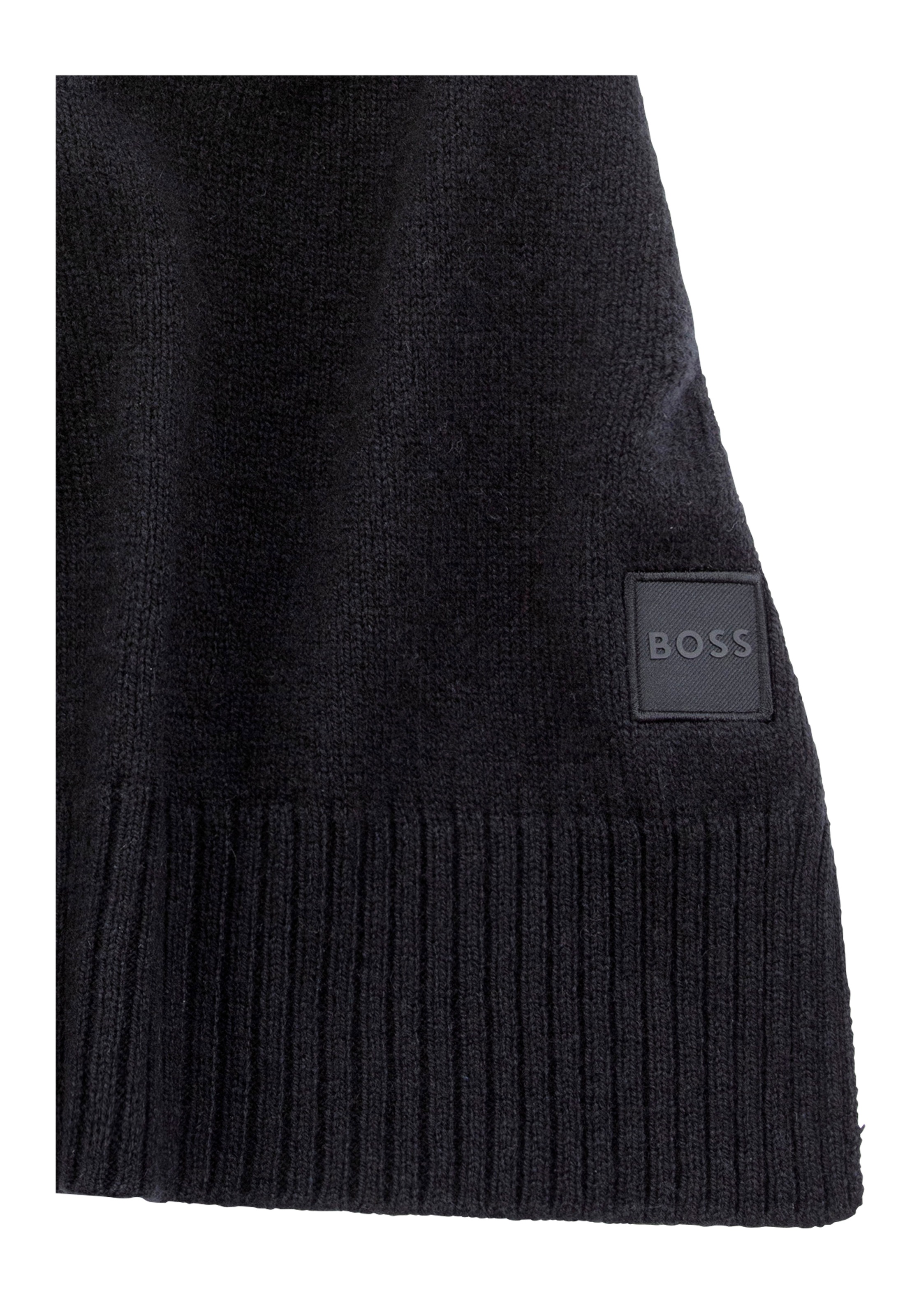 BOSS ORANGE Strickschal »Akaio_R_Scarf«, 50% Wolle Winterschal Wollschal Herbst Premium Mode