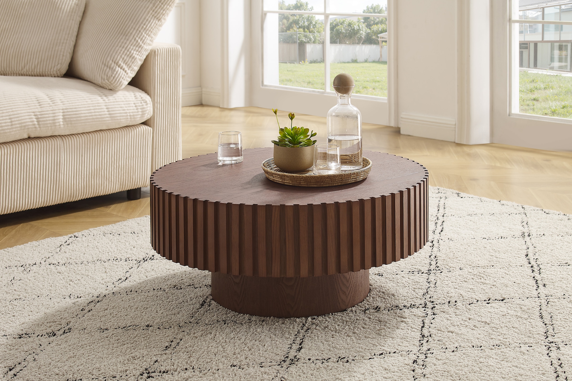 SalesFever Couchtisch, (1 St.), mit Massivholz-Lamellen