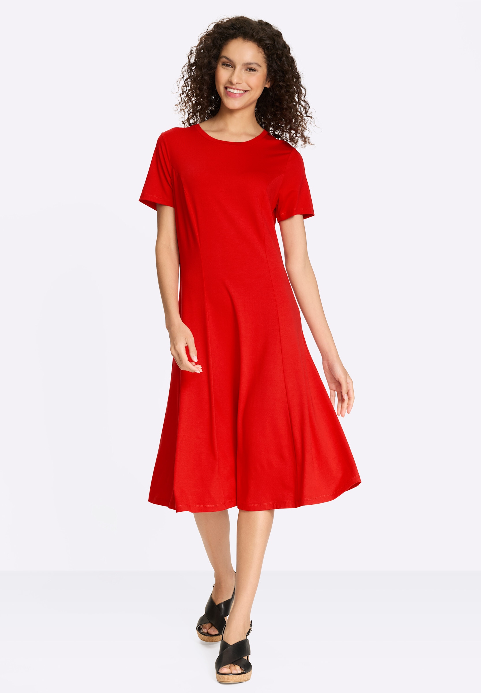 heine Shirtkleid »Jersey-Kleid Jerseykleid mit Kurzarm« Ohne Taschen