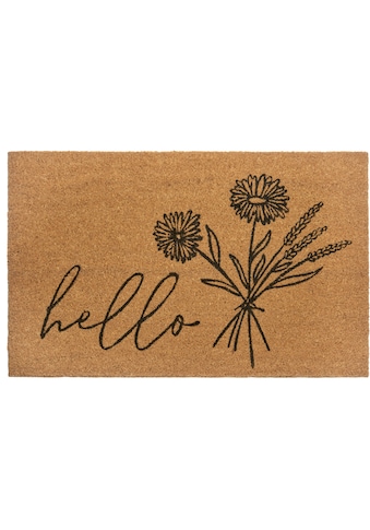 Fußmatte »Hello & Flowers«, rechteckig