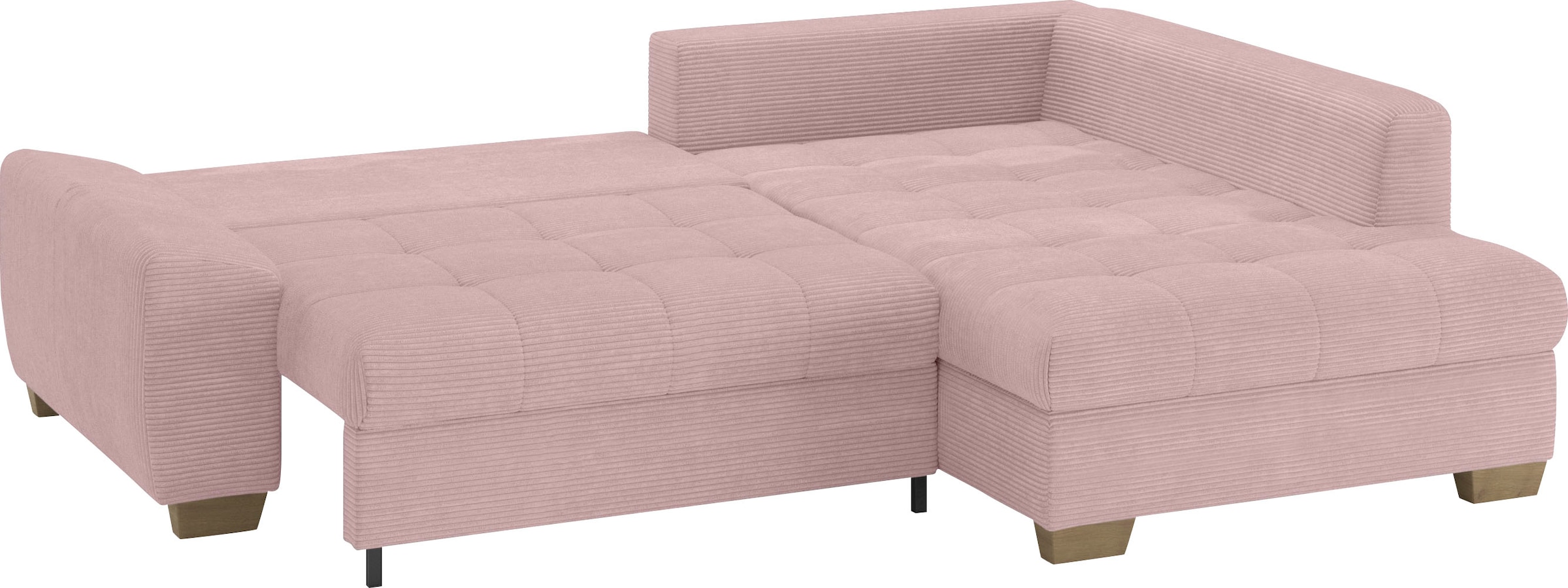 Mr. Couch Ecksofa »Nikita II, L-Form, bis 140kg pro Sitzplatz belastbar«, mit Kaltschaumpolsterung, wahlweise mit Bett und Bettkasten