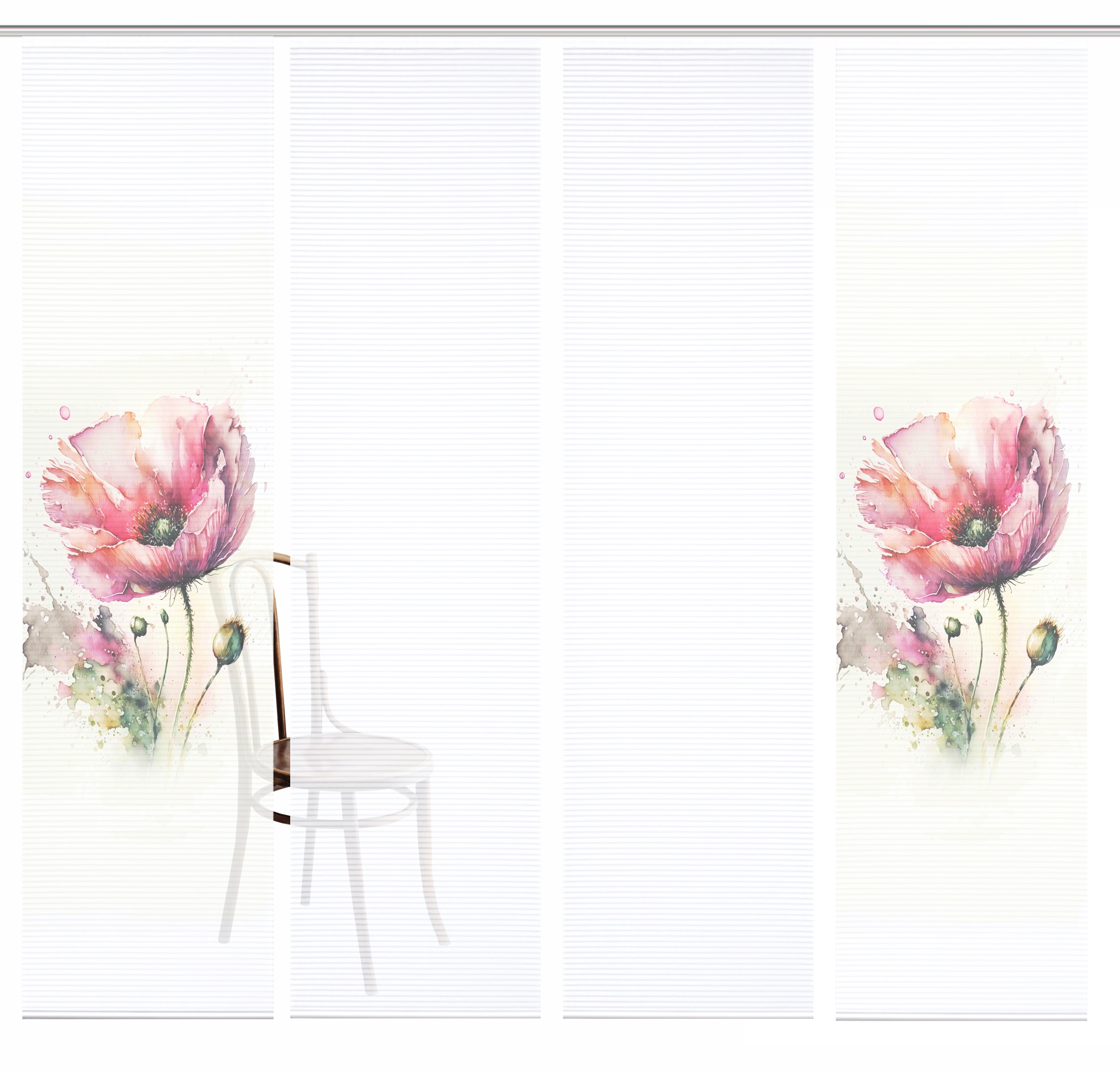 HOME in green Schiebegardine »MELIORA« Paneelwagen 4 Stk. tlg. Bambusoptik, SET, recycelt, Digitaldruck