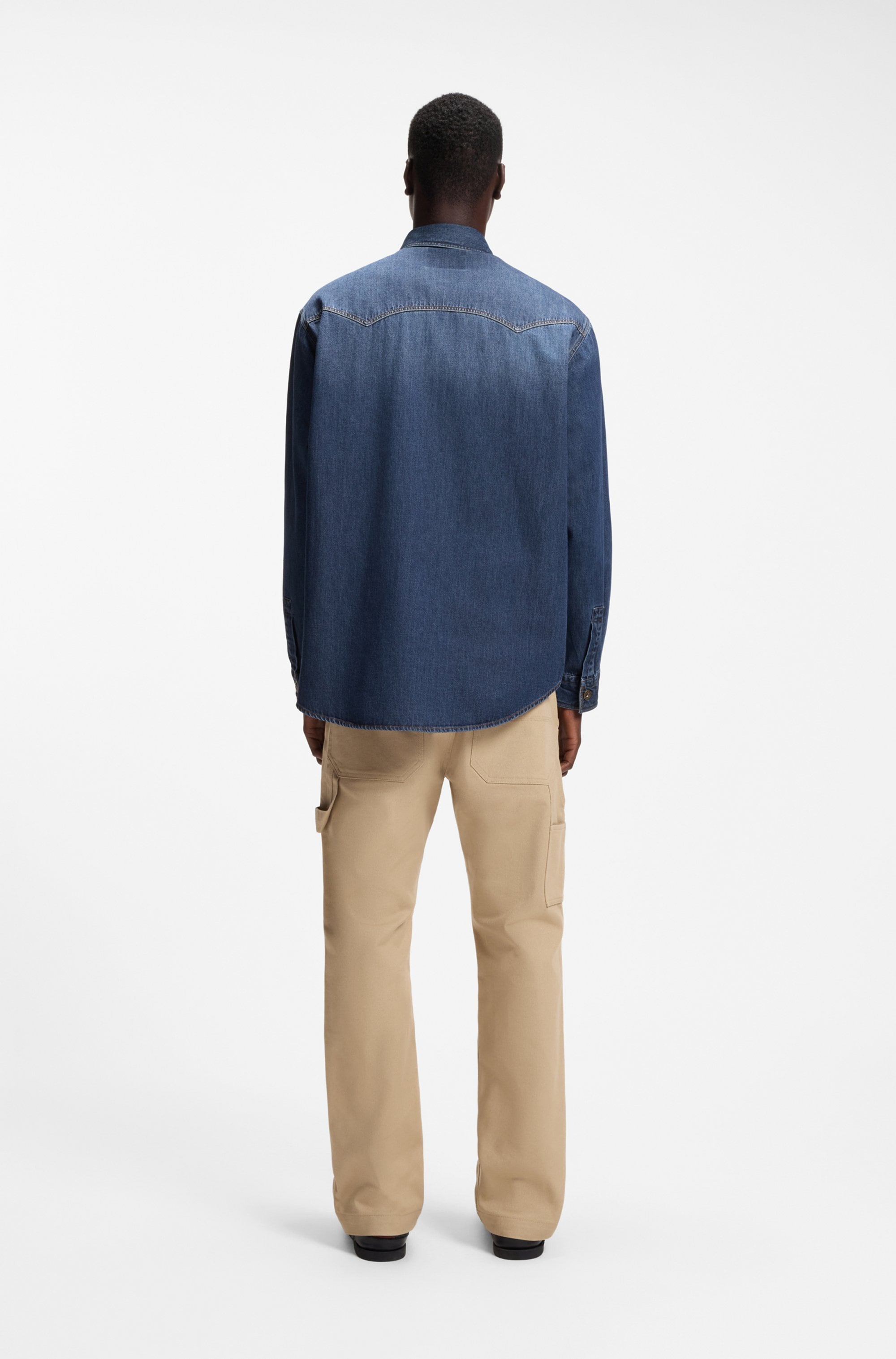 HUGO Jeanshemd »Ebant« Oversize Fit, reine Baumwolle