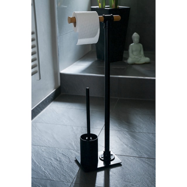WENKO WC-Garnitur »Forli«, aus Stahl-Bambus, inkl. Rollenhalter und WC-Bürste  im OTTO Online Shop