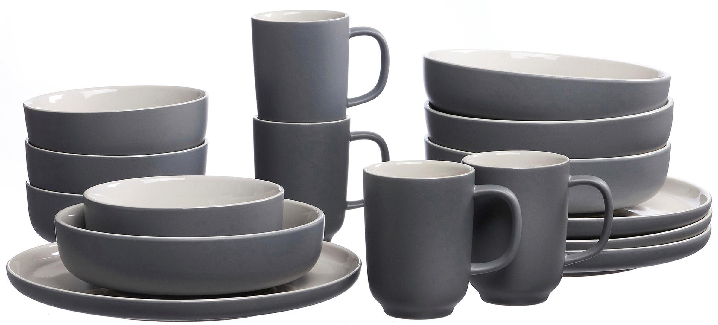 Ritzenhoff & Breker Kombiservice »Geschirr-Set, Service Jasper« im Scandic Style, 16 Teile, für 4 Personen in grau