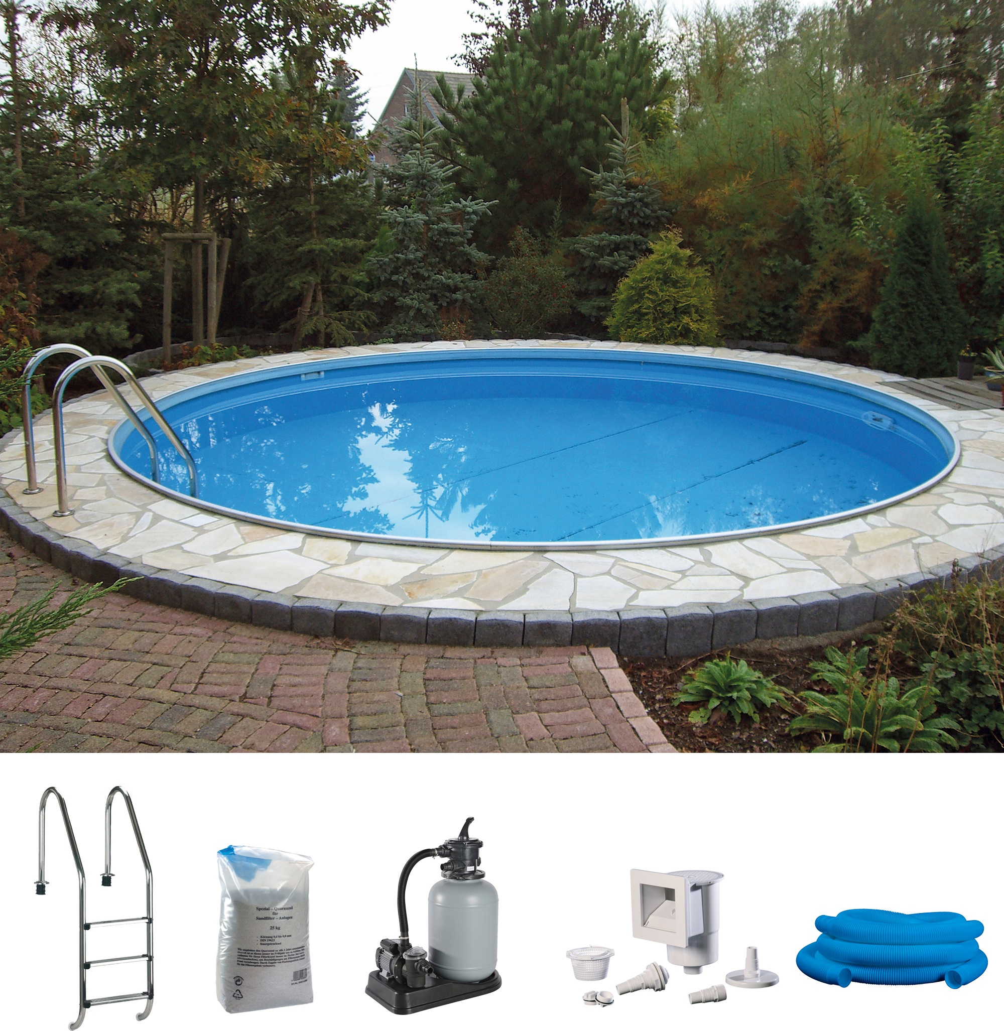 MyPool Rundpool »RB«, (Set, 6 tlg.), 500x1,35 weiß