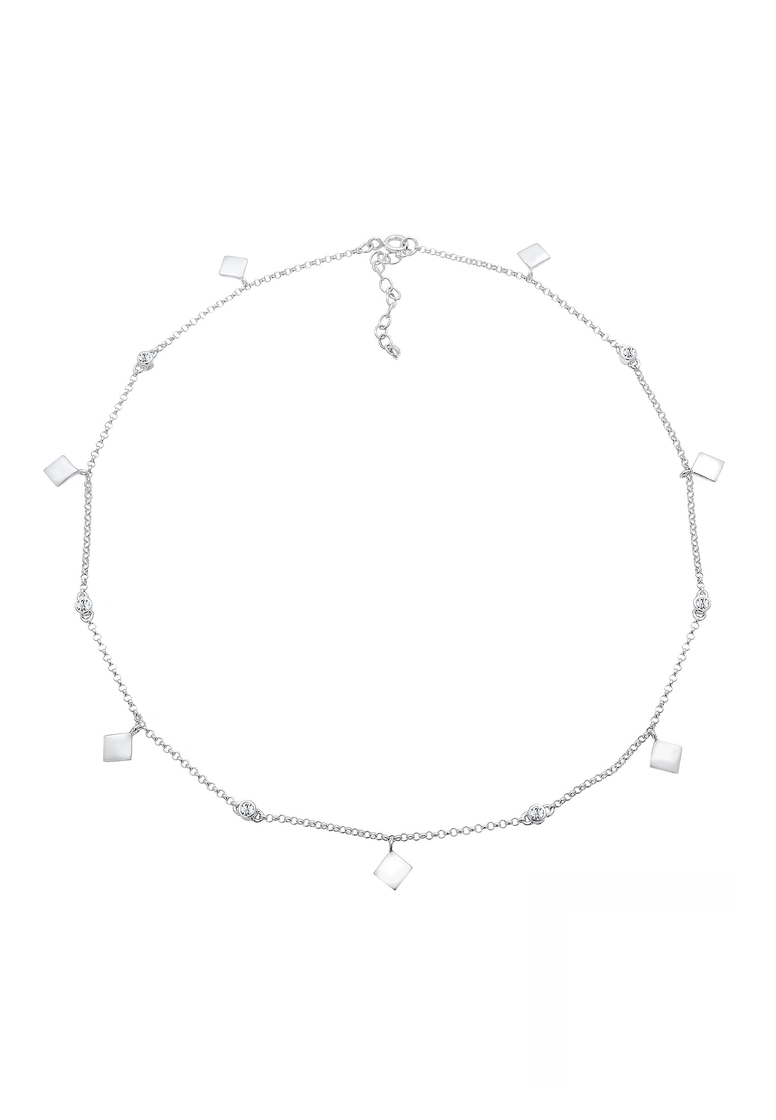Elli Choker »Halskette Choker Weiß 925 Sterling Silber, mit Kristallen von Swarovski®«