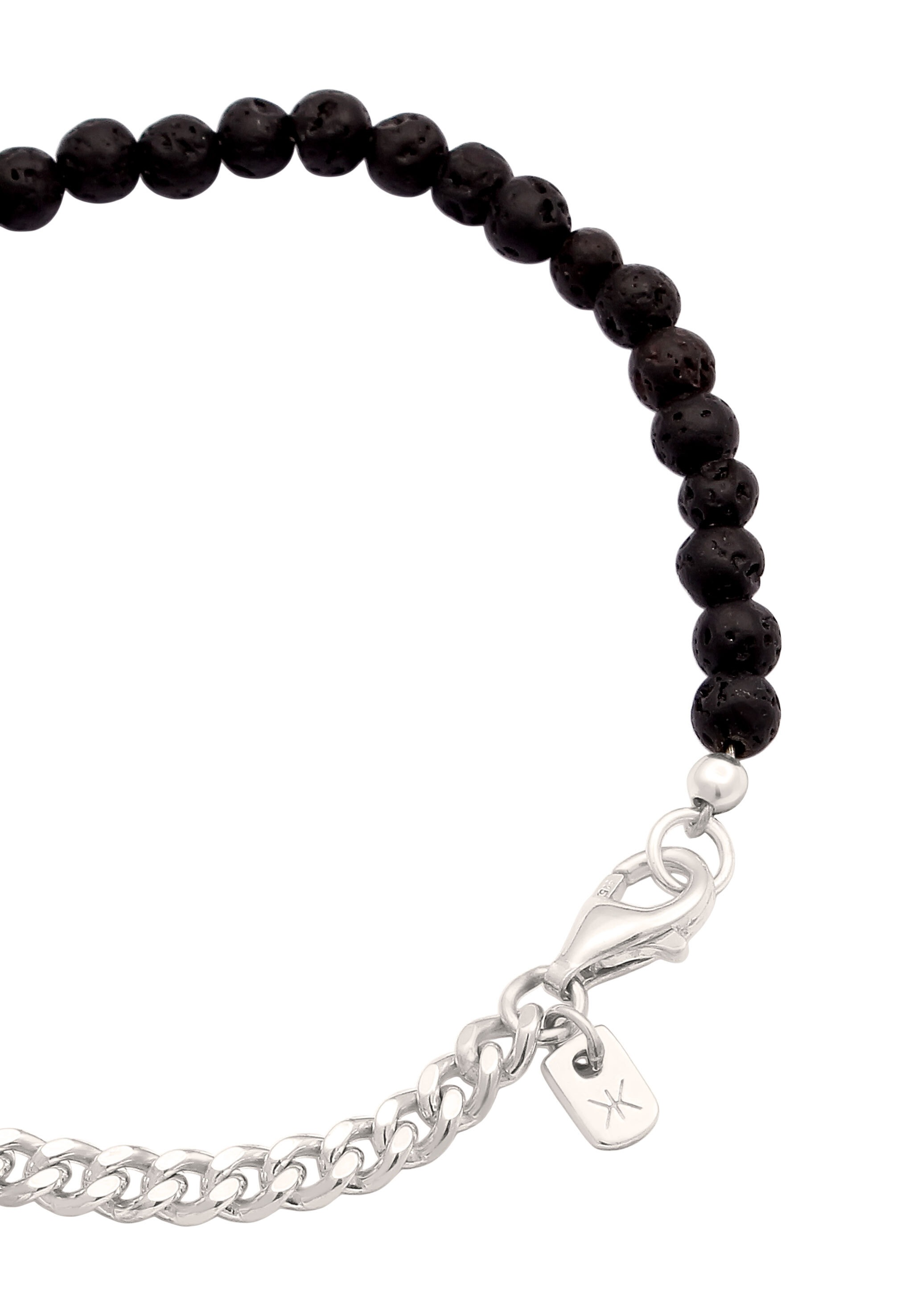 Kuzzoi Armkette »Armband Panzerkette Lava Schwarz 925 Sterling Silber«