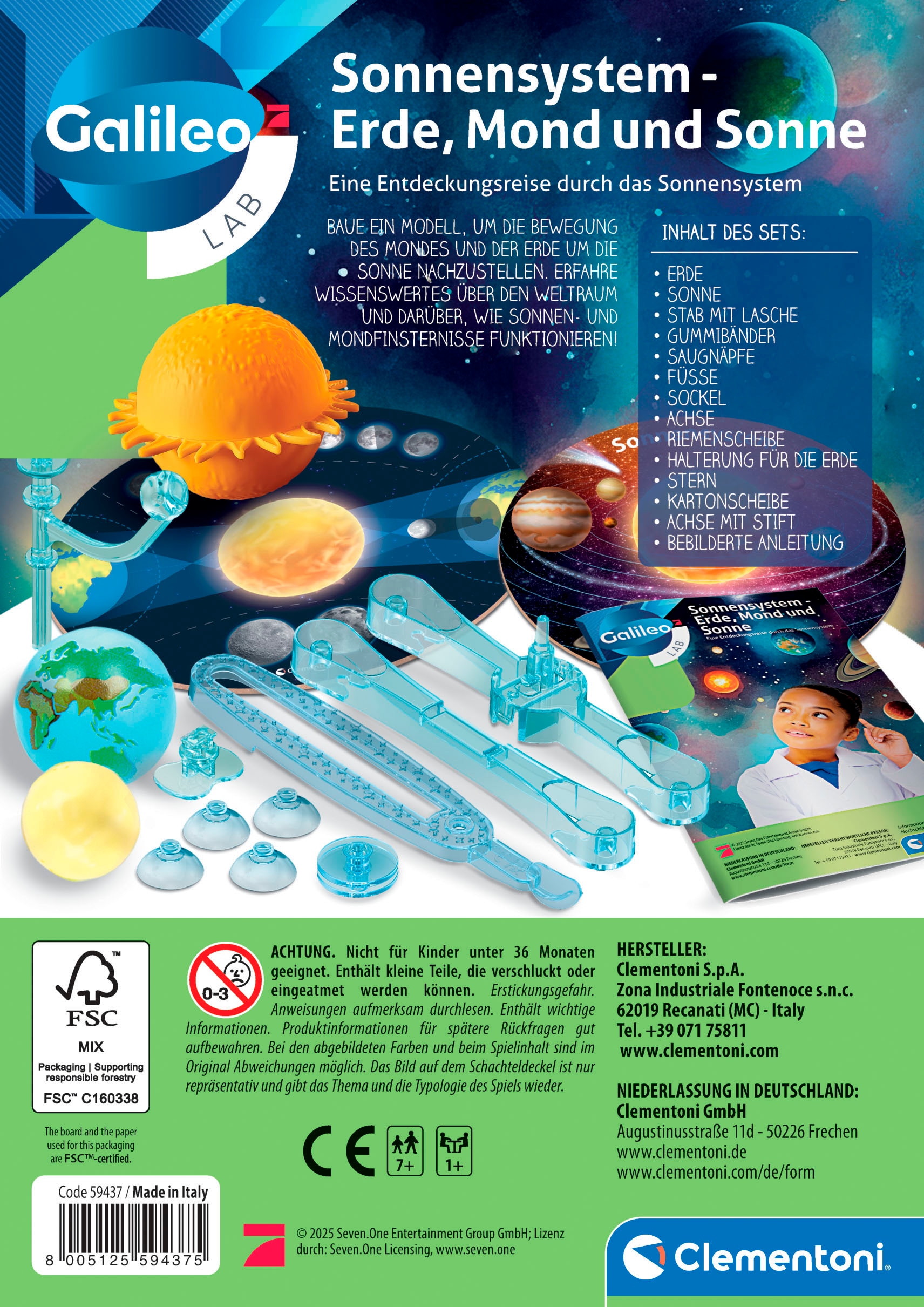 Clementoni® Experimentierkasten »Galileo Lab, Sonnensystem - Erde«, Made in Europe