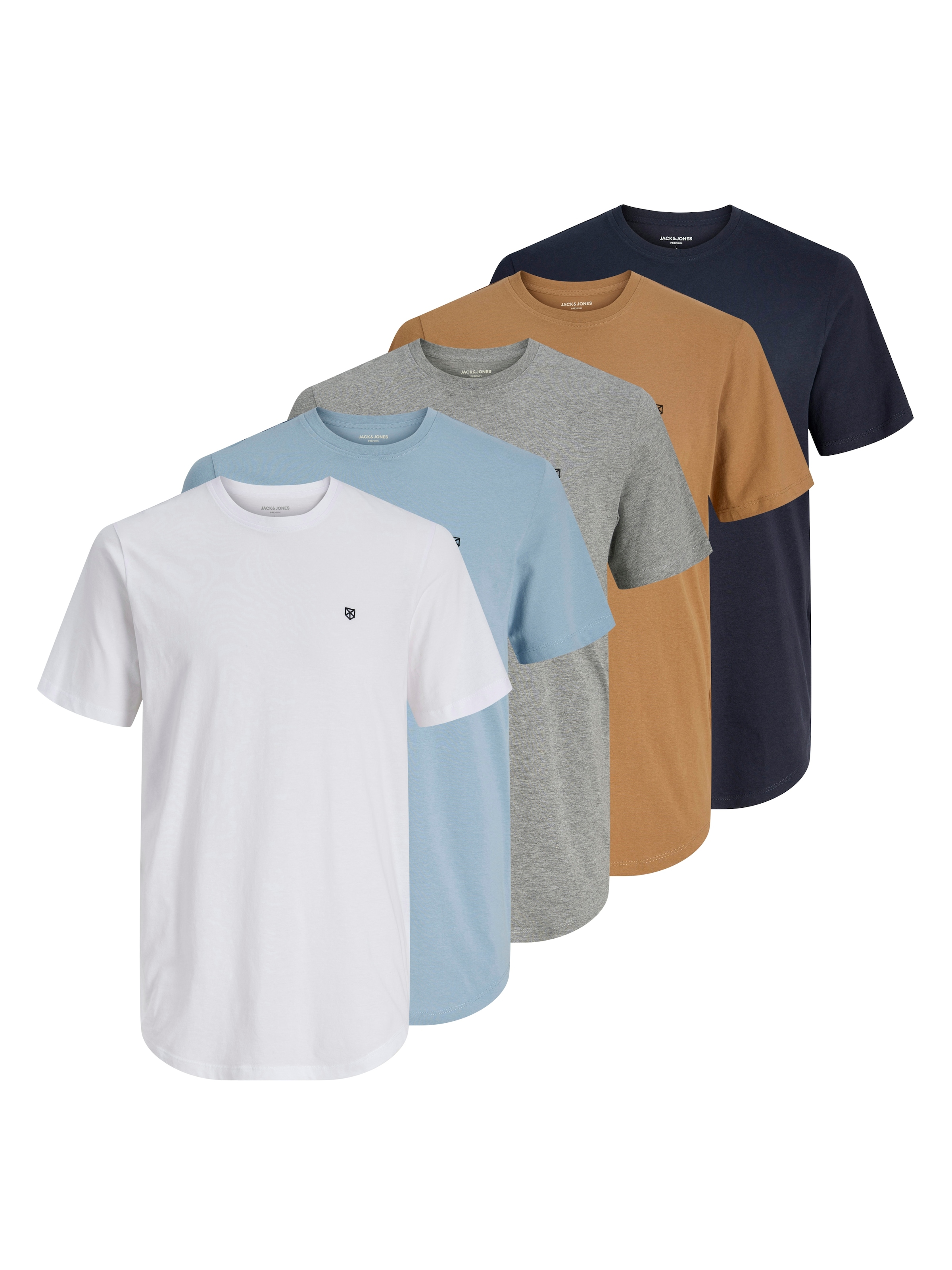Jack & Jones Rundhalsshirt »JPRBLABRODY TEE SS CREW NECK 5PK MP«, (Packung, 5 tlg.)