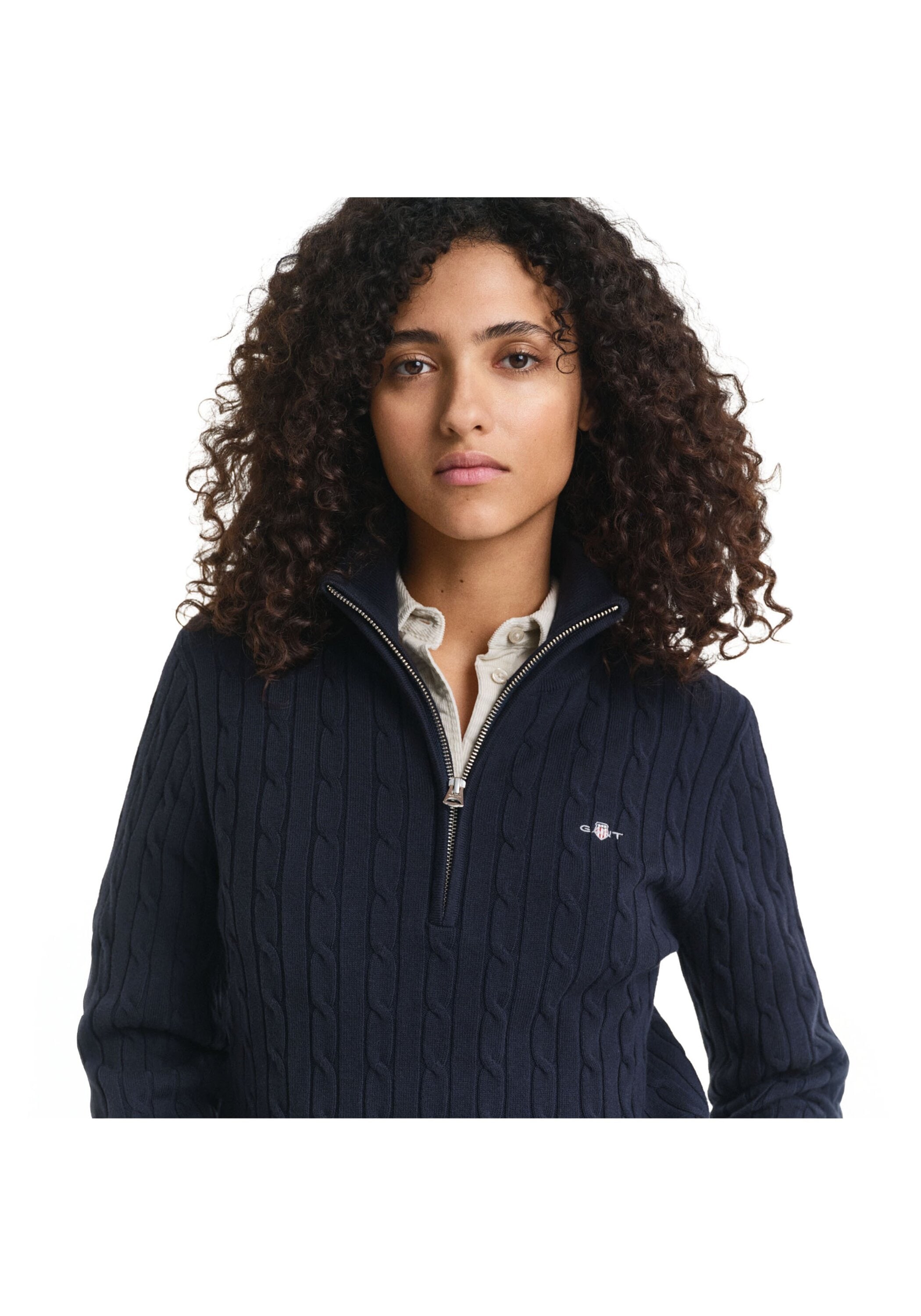 Gant Sweater »Strickpullover STRETCH COTTON CABLE HALF-ZIP 1er Pack«, 1 tlg.

