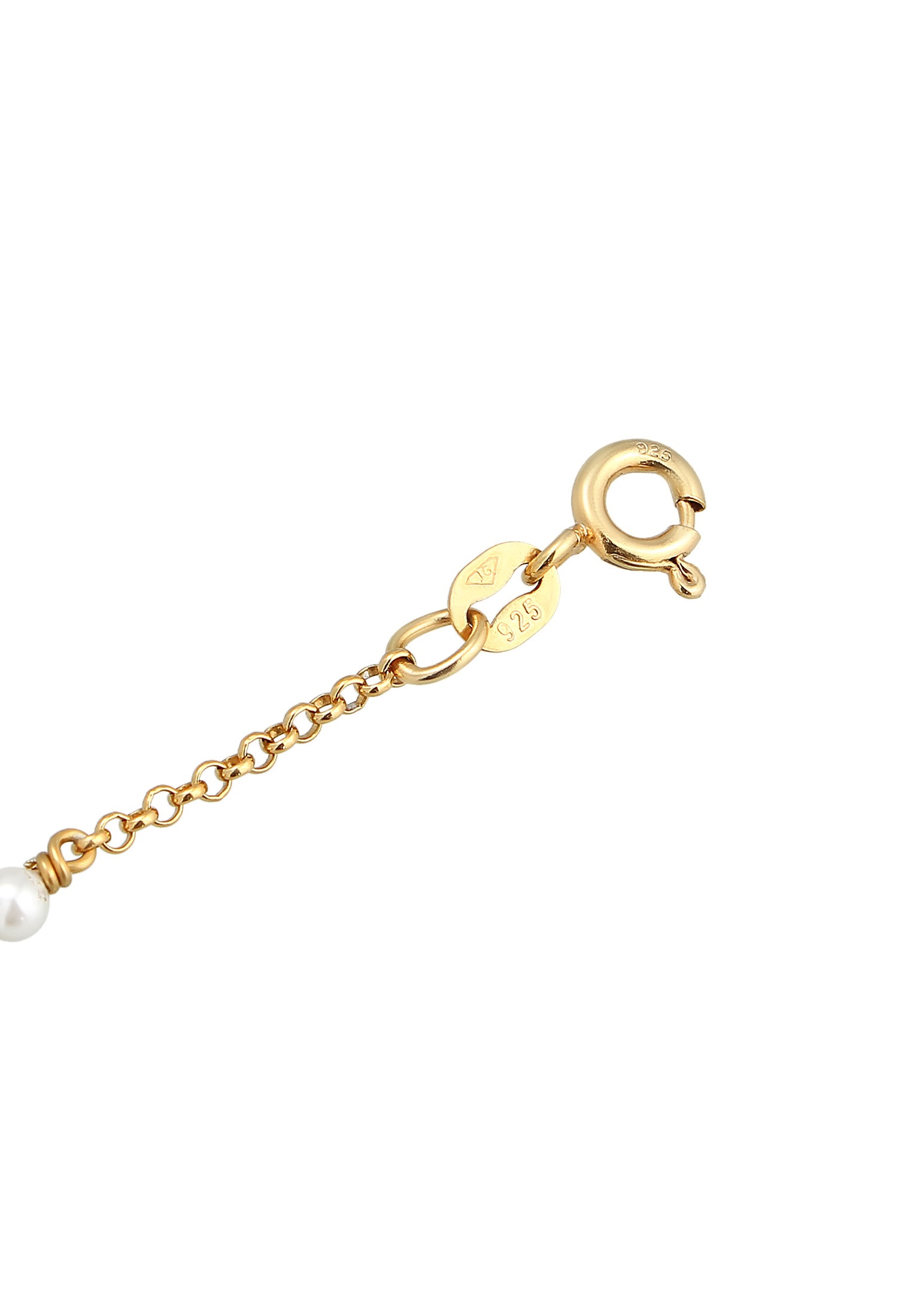 Elli Schmuckset »Armband Hand Chain Handkette Muschelkernperlen 925 Sterling Silber«