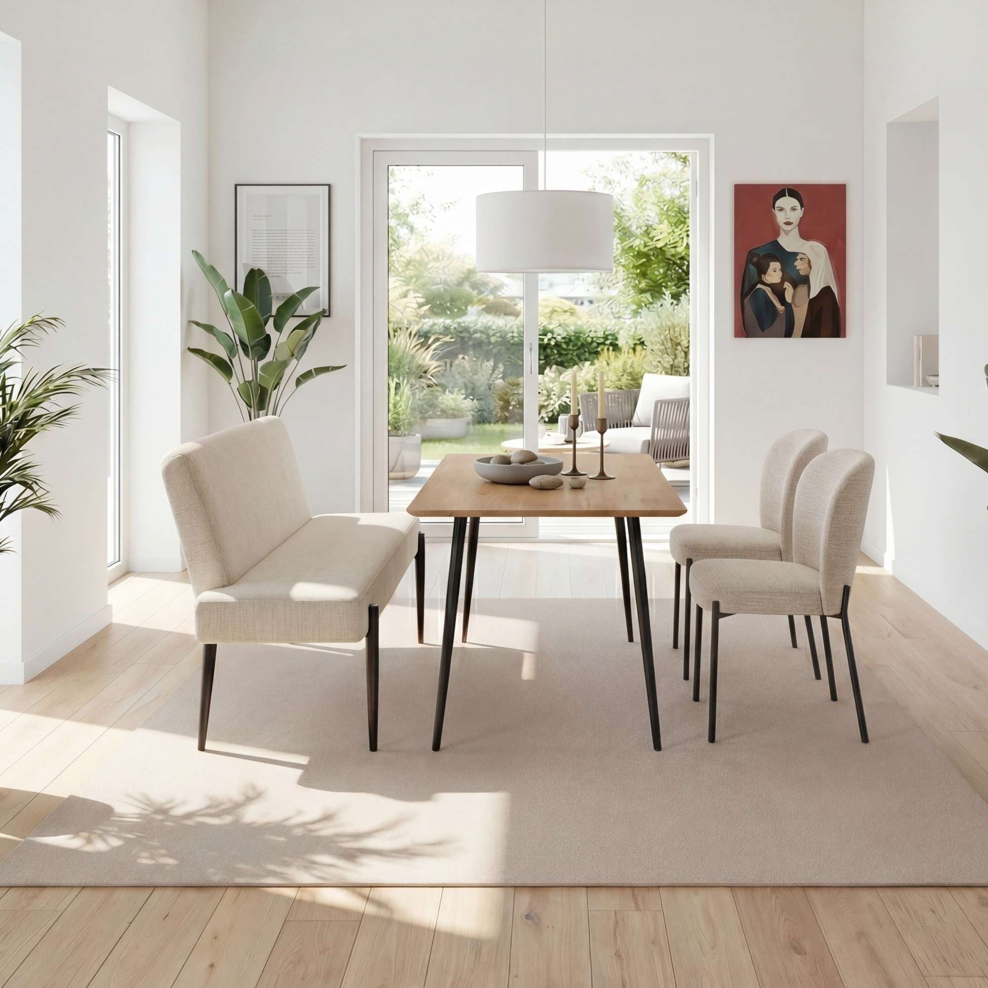 OTTO home Essbank »Frida« Federkern, pflegeleichtem Velours oder Webstoff Bezug, Breite 160 cm