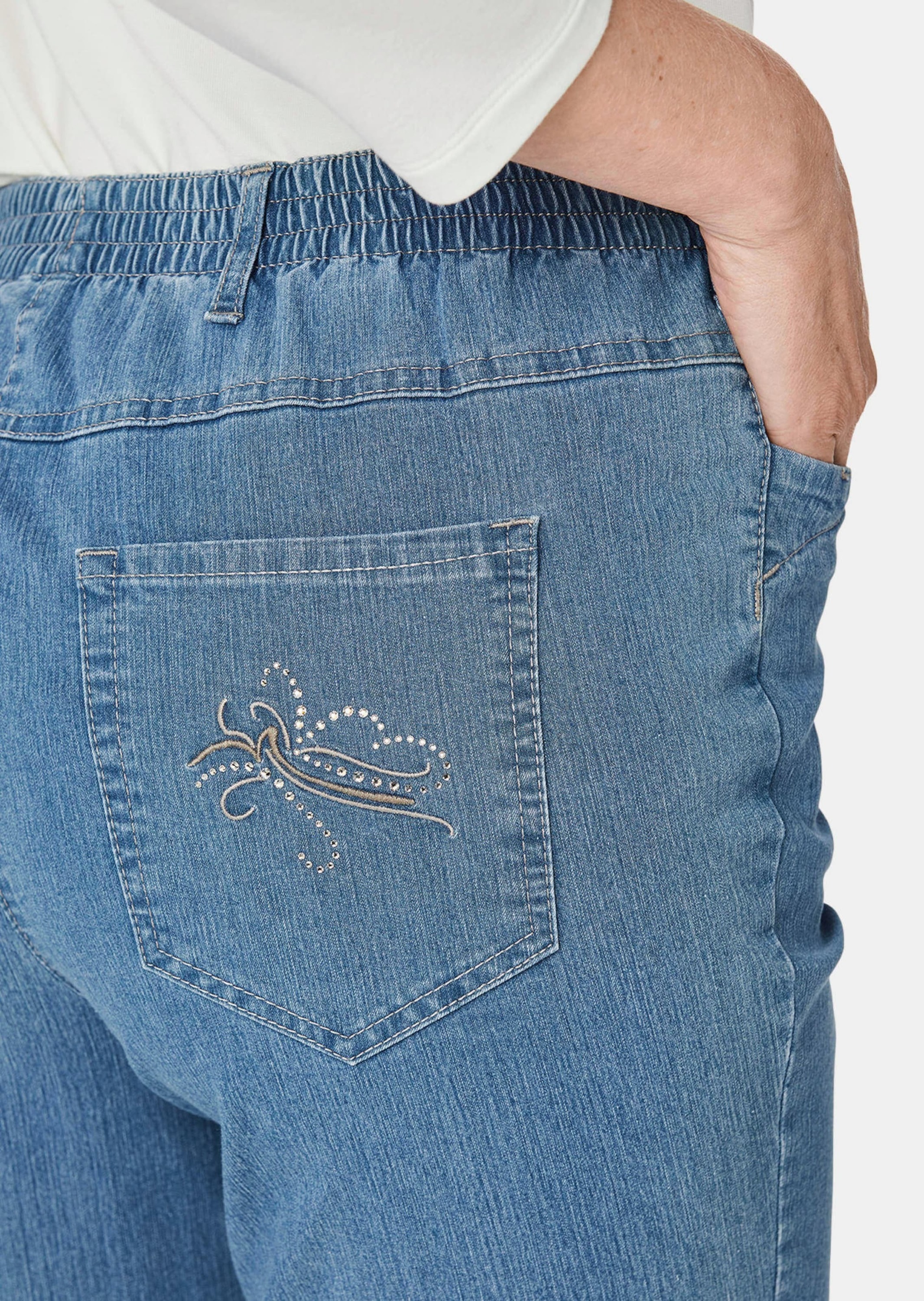 GOLDNER Regular-fit-Jeans »Jeansschlupfhose MARTHA Edel geschmückte Jeansschlupfhose MARTHA«