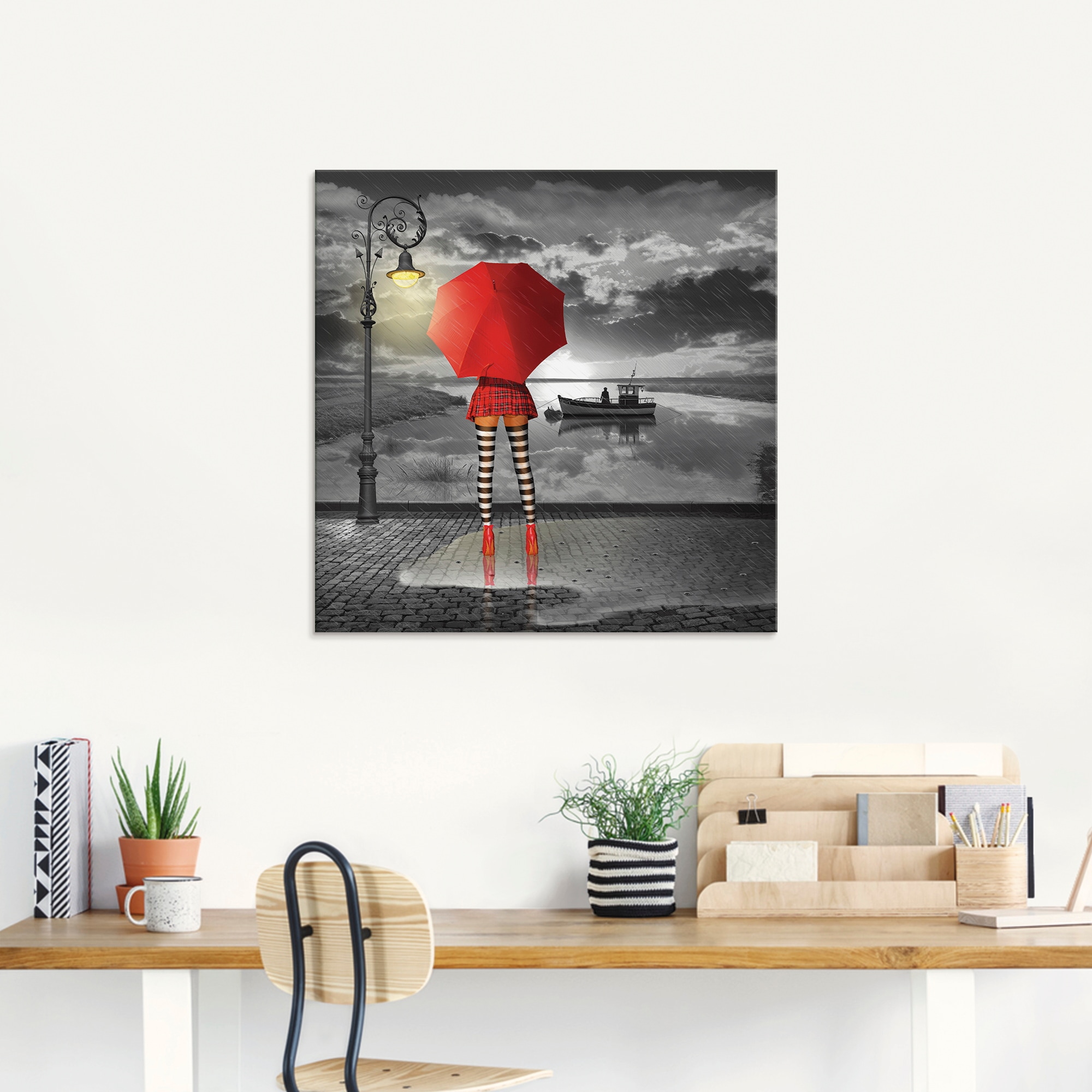 Artland Glasbild »Sonnige Aussichten«, Frau, (1 St.), in verschiedenen Größen