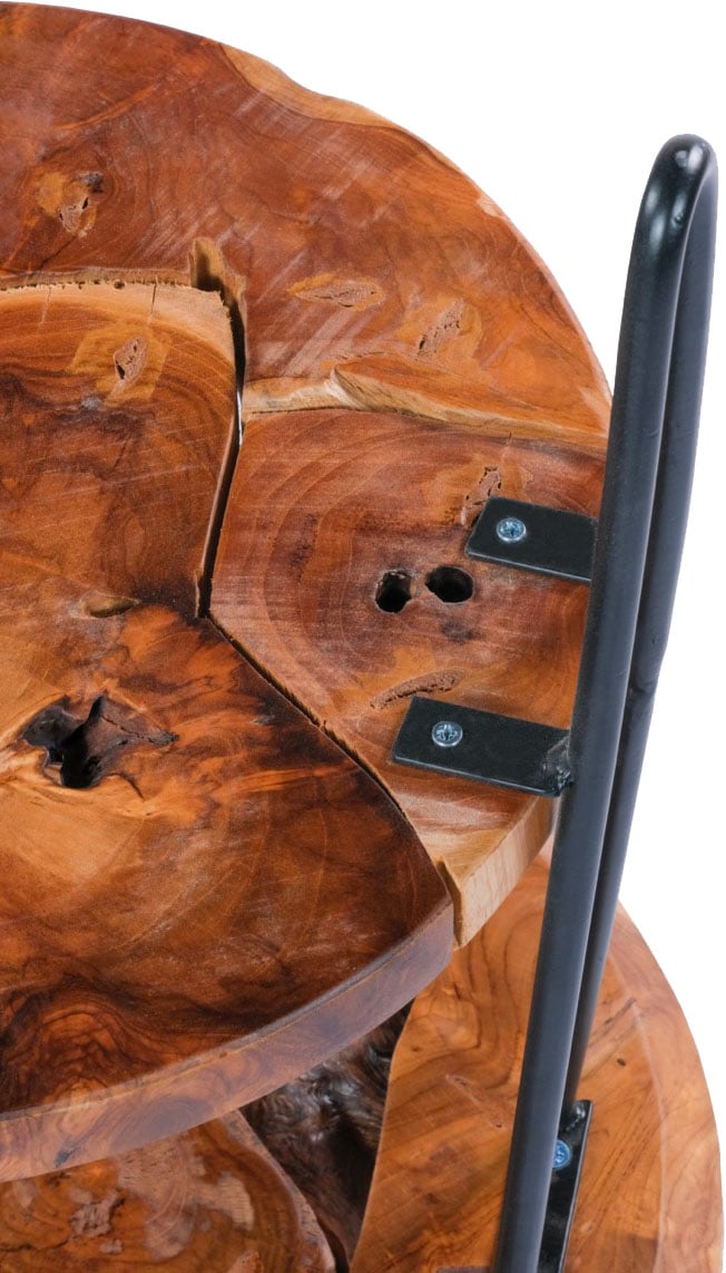 Kayoom Beistelltisch »Woodstock 225, Beistelltisch in Natur-Optik,hochwertiges Teakholz«, (1 St.), Hochwertiges Teakholz, Handarbeit, Abstand Tischplatte: 23 cm
