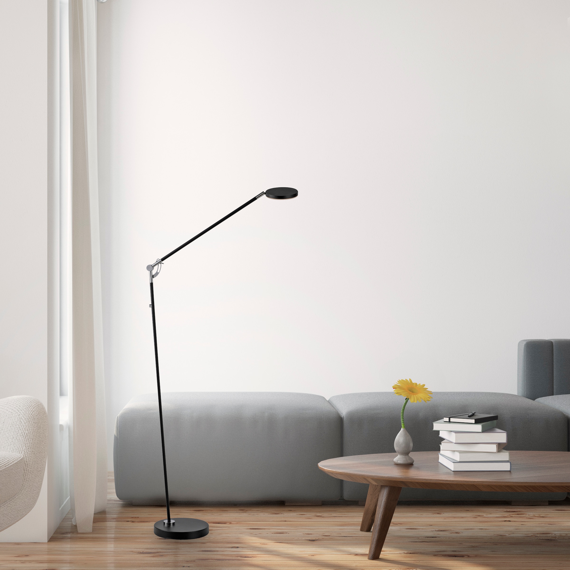 LeGer Home by Lena Gercke LED Stehlampe »LED Akku-Stehleuchte SENNIA« LED-Board 1 Stk. Warmweiß Tastdimmer, Memoryfunktion, Aufladbar, dreh- und schwenkbar